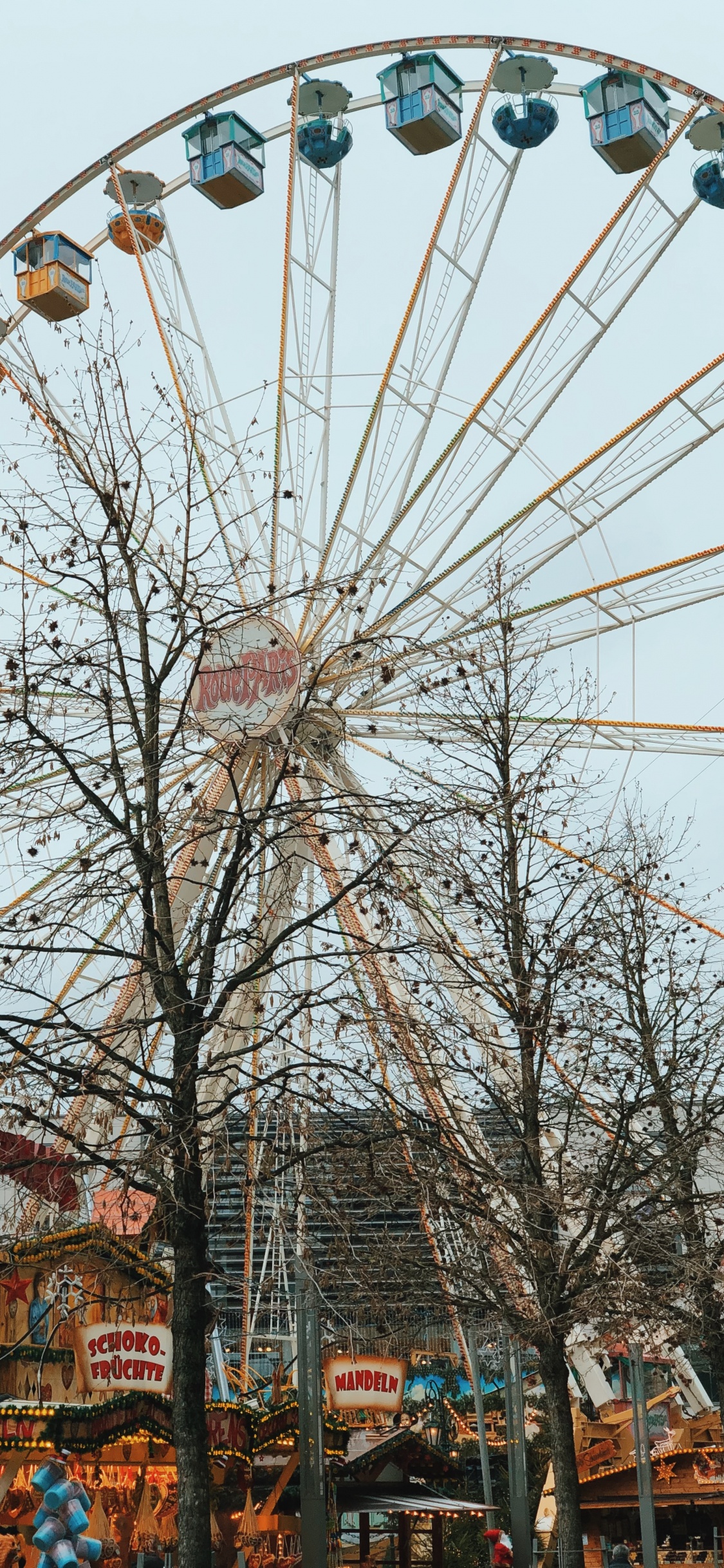 Ferris Wheel, Daytime, Public Space, Urban Area, Amusement Ride. Wallpaper in 1125x2436 Resolution