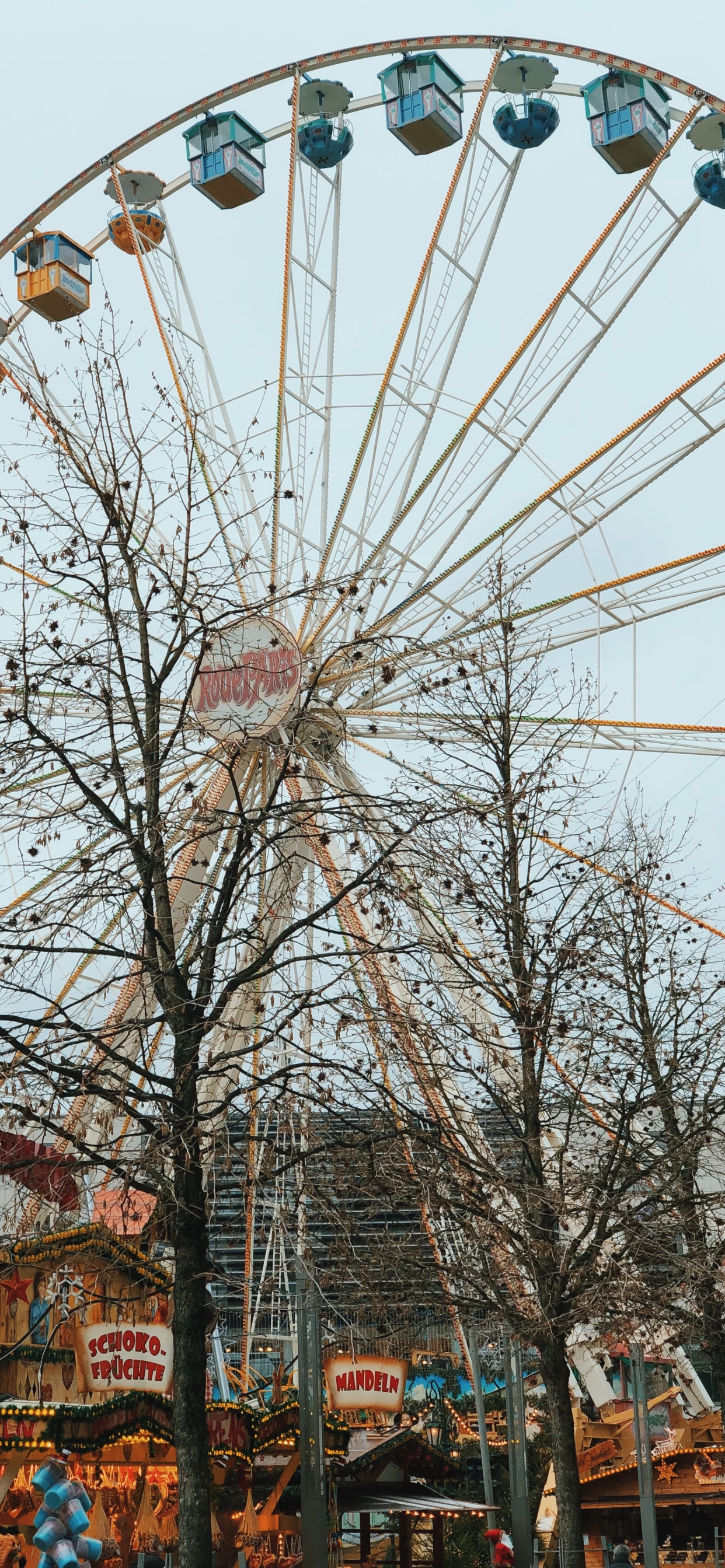 Ferris Wheel, Daytime, Public Space, Urban Area, Amusement Ride. Wallpaper in 1242x2688 Resolution
