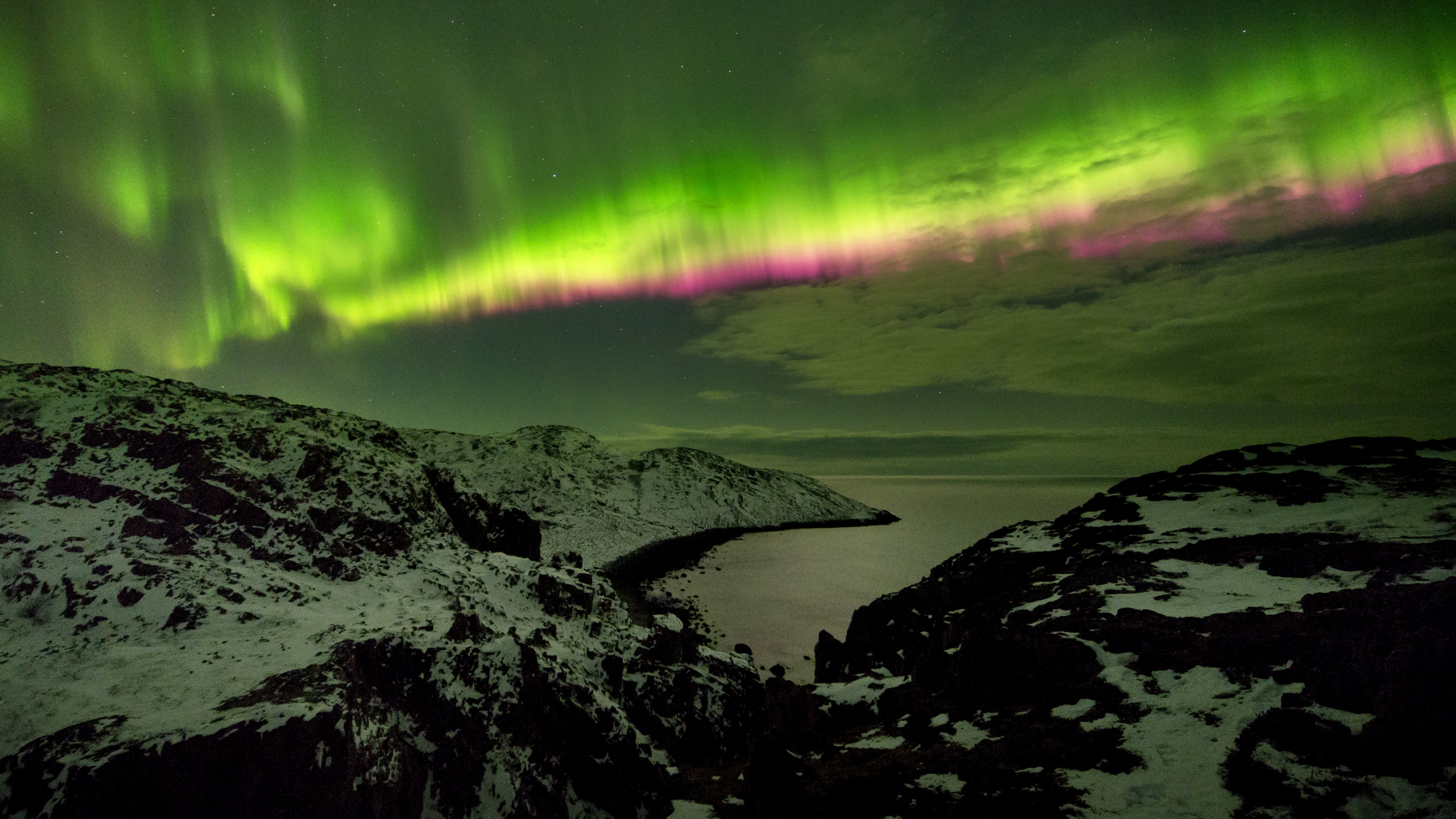 Luces de la Aurora Verde y Negra. Wallpaper in 2560x1440 Resolution