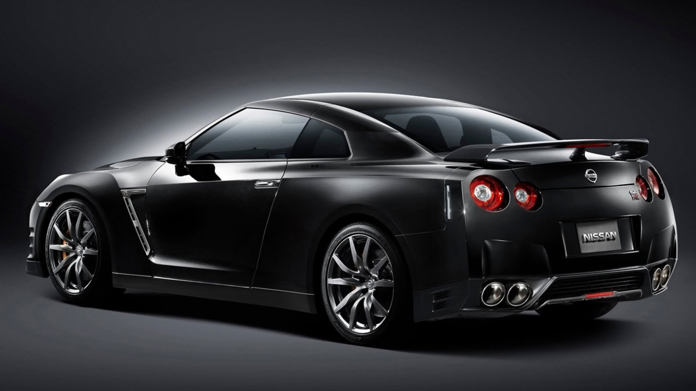 Black Porsche 911 on Black Background. Wallpaper in 1366x768 Resolution