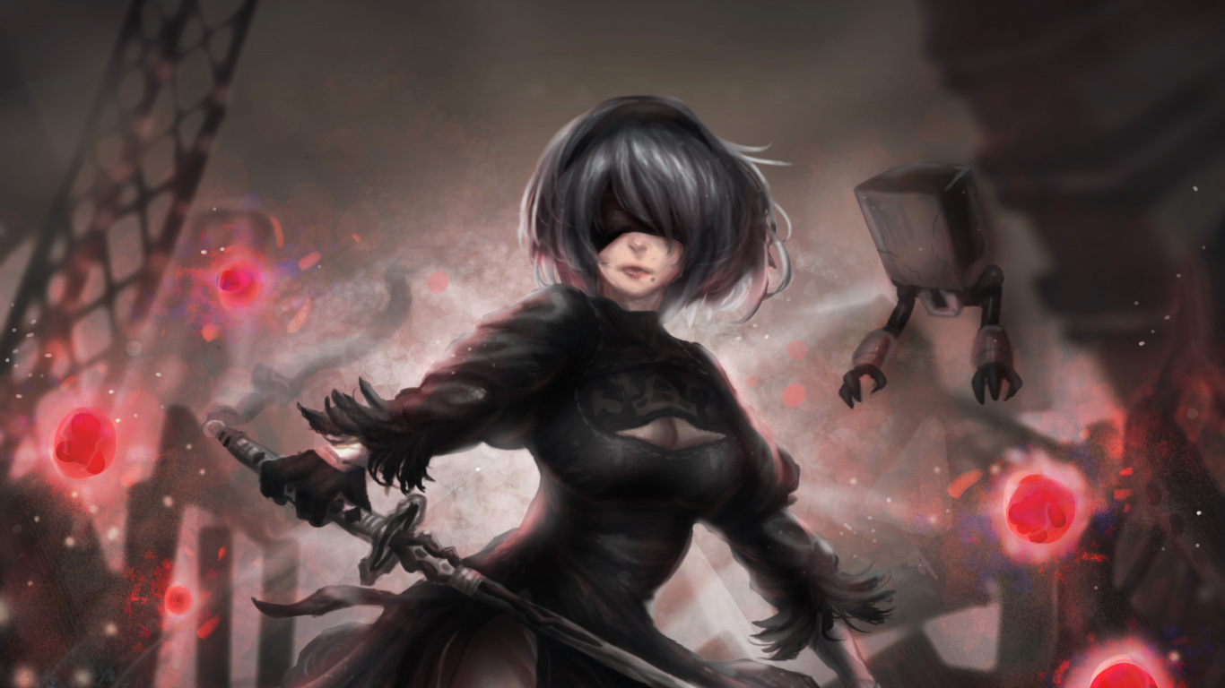 Woman in Black Long Sleeve Shirt Holding Black Weapon. Wallpaper in 1366x768 Resolution