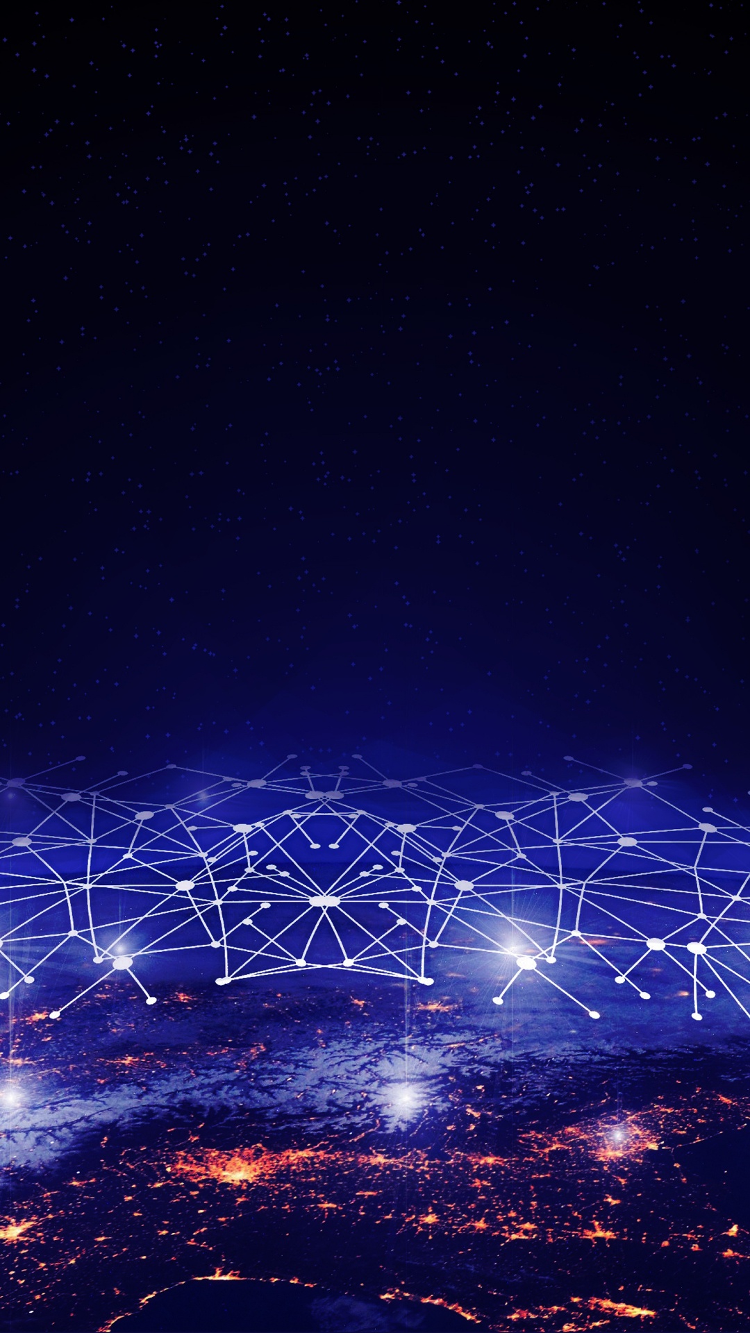 White and Purple String Lights During Night Time. Wallpaper in 1080x1920 Resolution