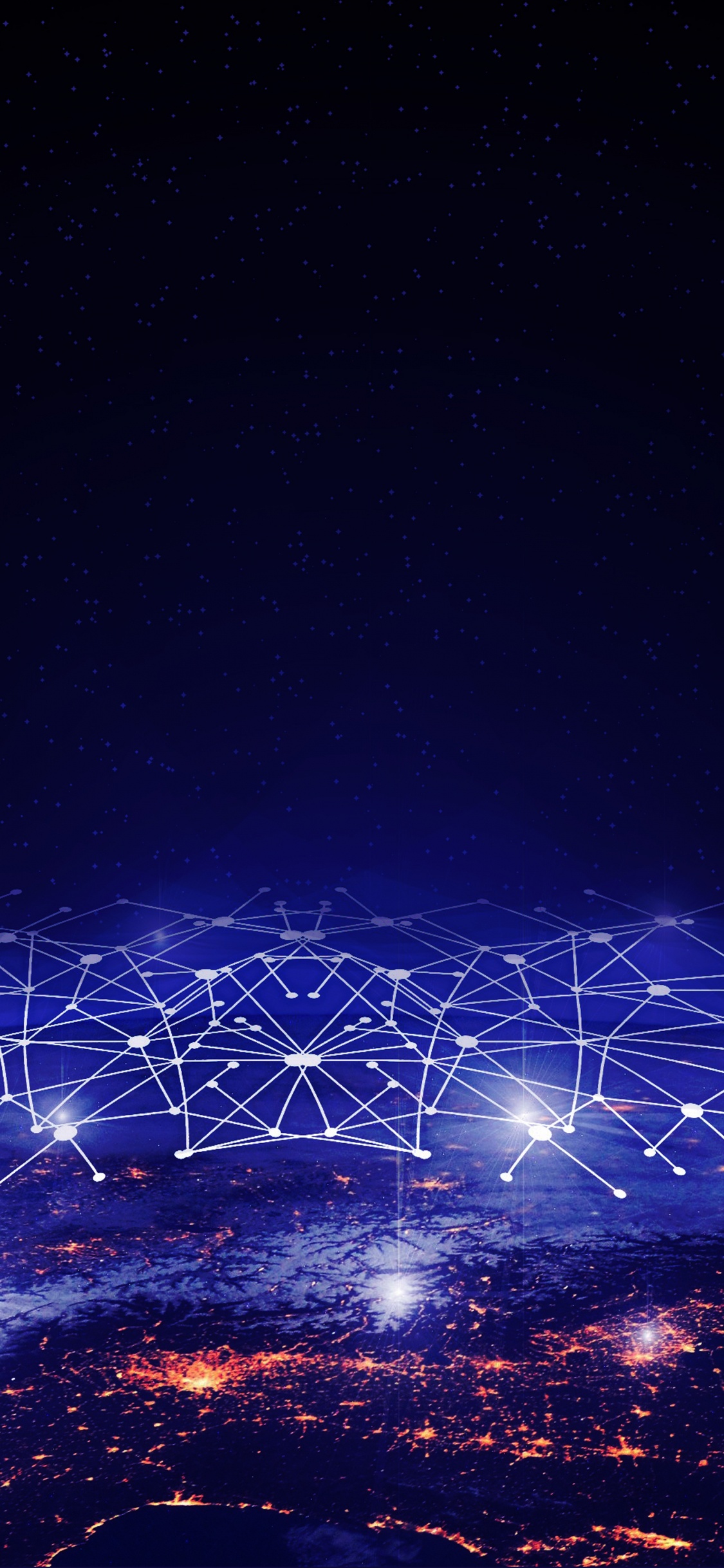 White and Purple String Lights During Night Time. Wallpaper in 1125x2436 Resolution