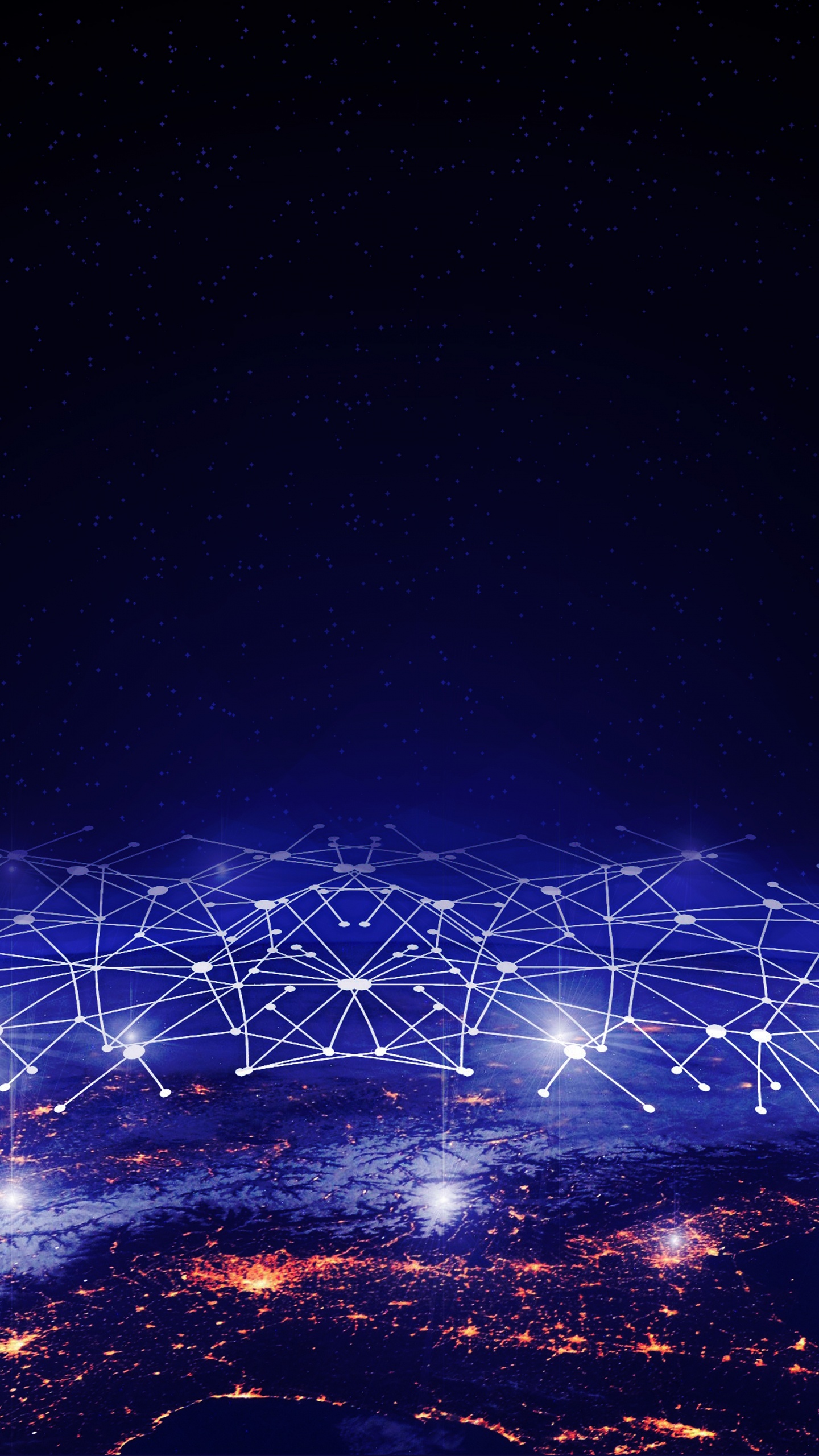 White and Purple String Lights During Night Time. Wallpaper in 1440x2560 Resolution