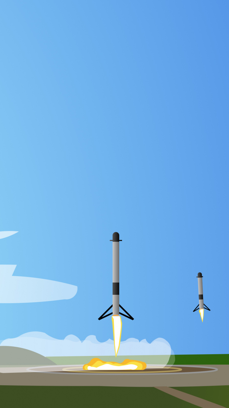 猎鹰重, SpaceX, 火箭, 气氛, 地平线 壁纸 750x1334 允许