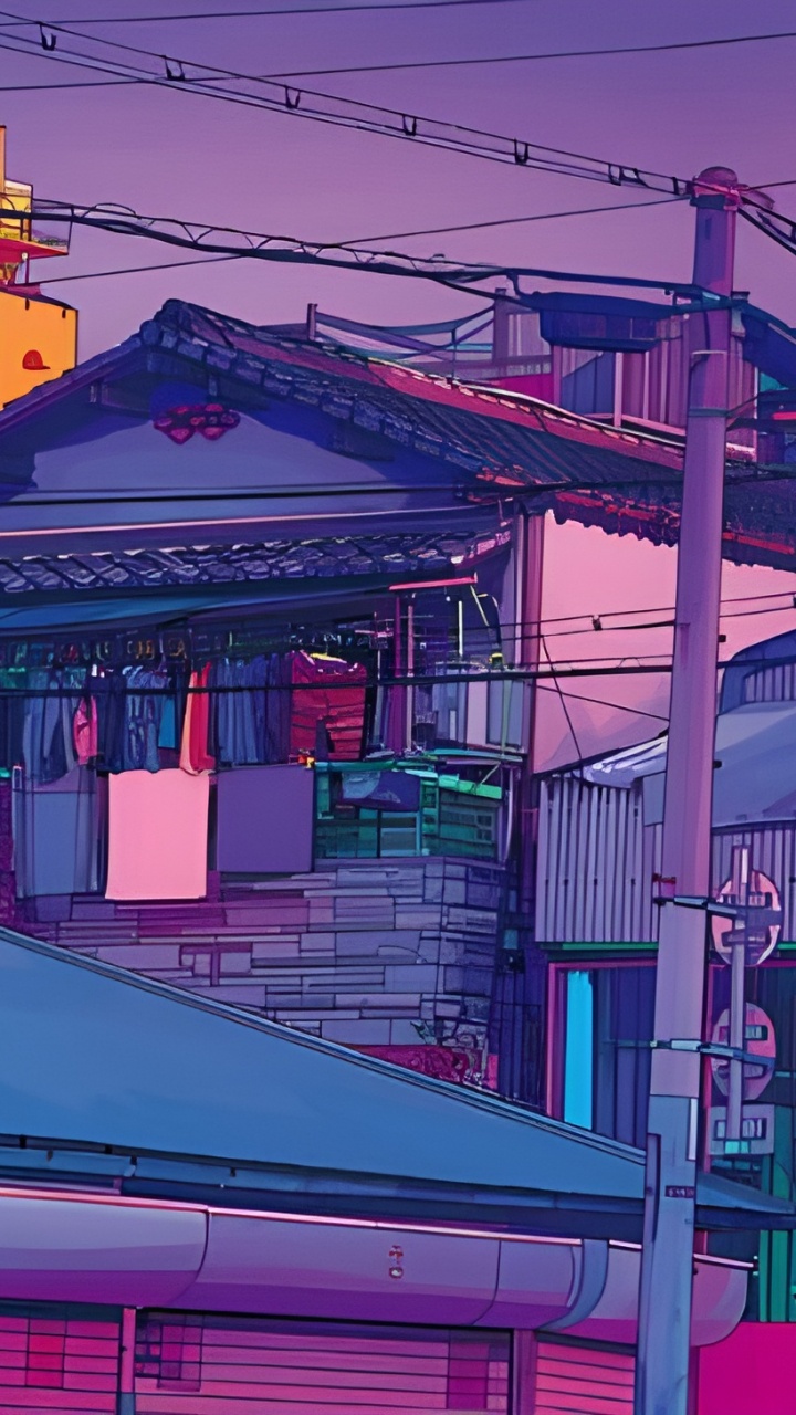 L'anime, Esthétique, Art, Bâtiment, Fenêtre. Wallpaper in 720x1280 Resolution