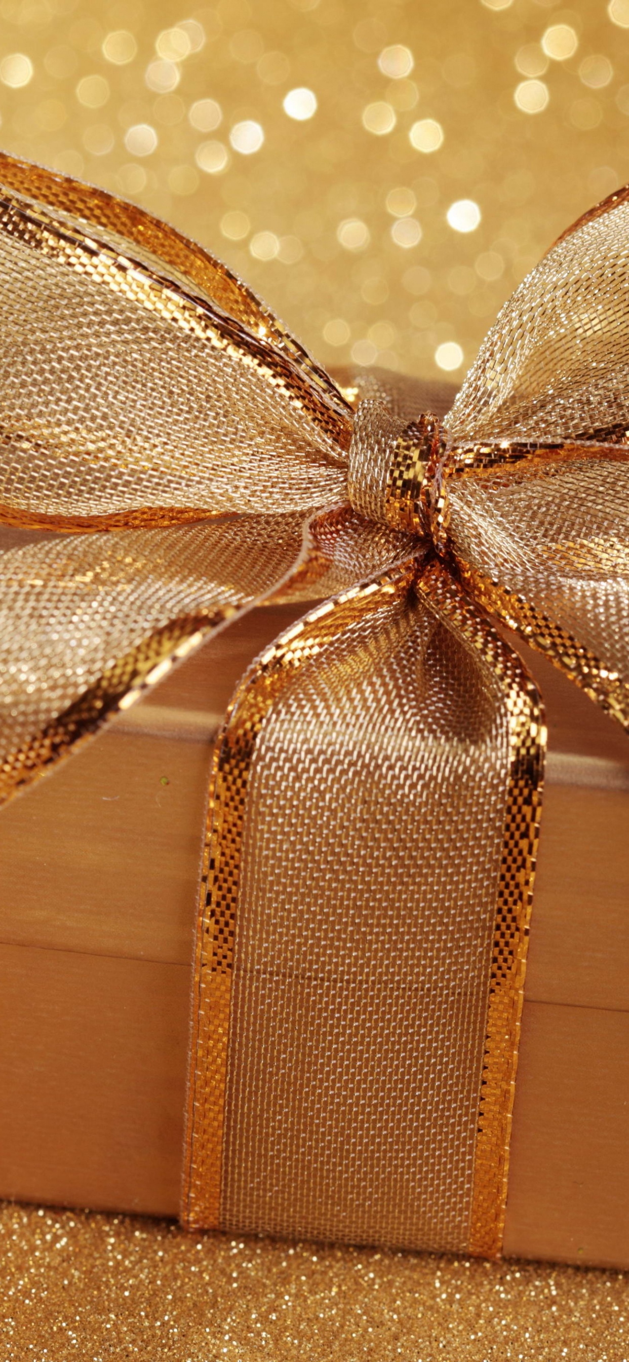 New Year, Christmas Day, Holiday, Ribbon, Present. Wallpaper in 1242x2688 Resolution