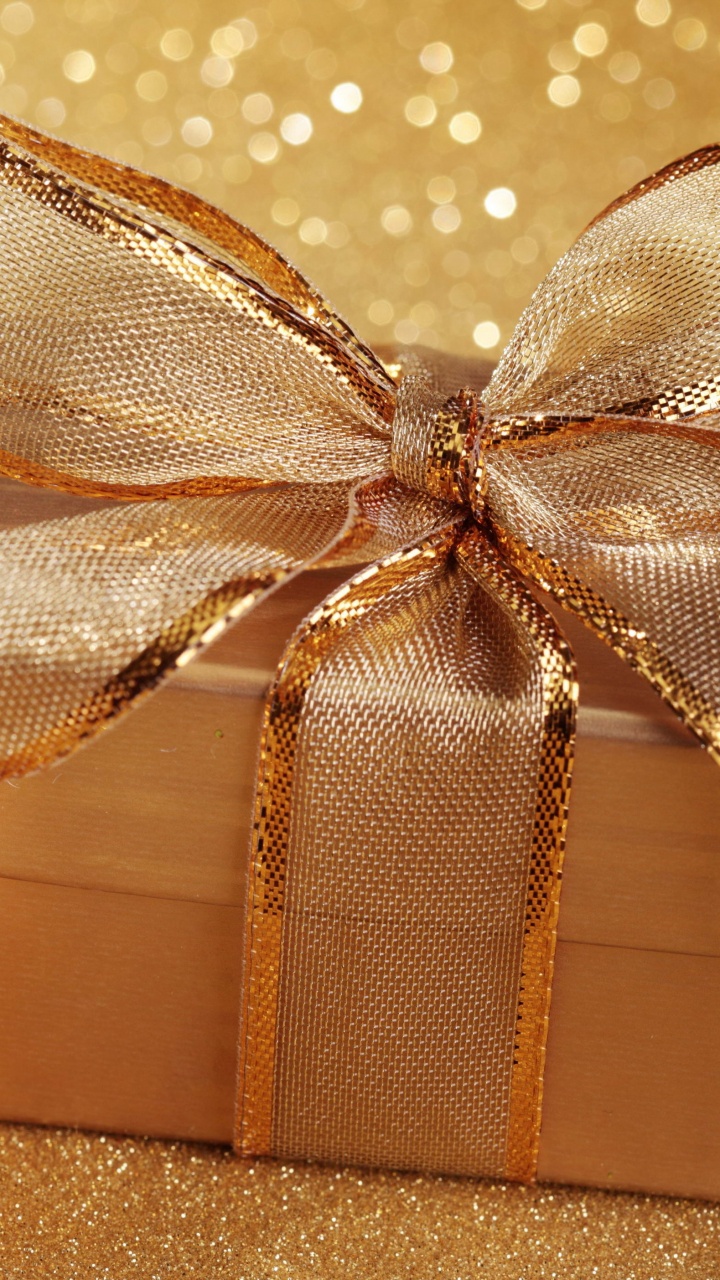 New Year, Christmas Day, Holiday, Ribbon, Present. Wallpaper in 720x1280 Resolution