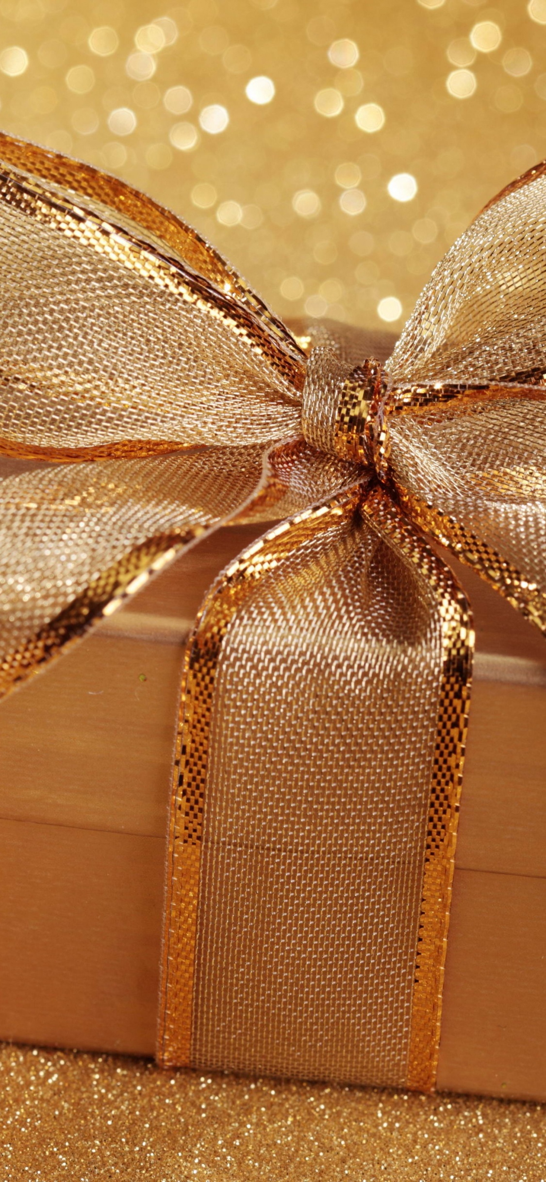 新的一年, 圣诞节那天, 假日, 丝带, 礼品包装 壁纸 1125x2436 允许