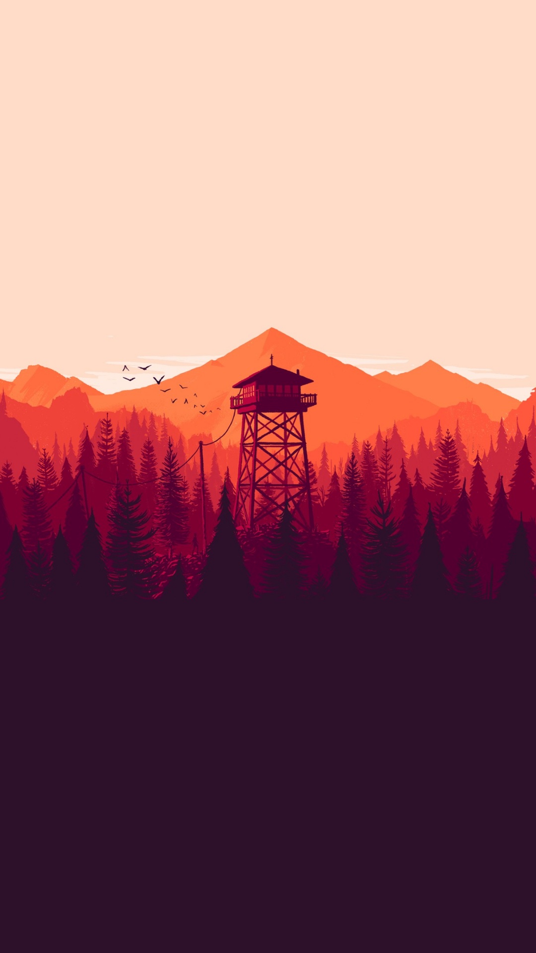 Firewatch, Las Formaciones Montañosas, Montaña, Naranja, Rojo. Wallpaper in 1080x1920 Resolution