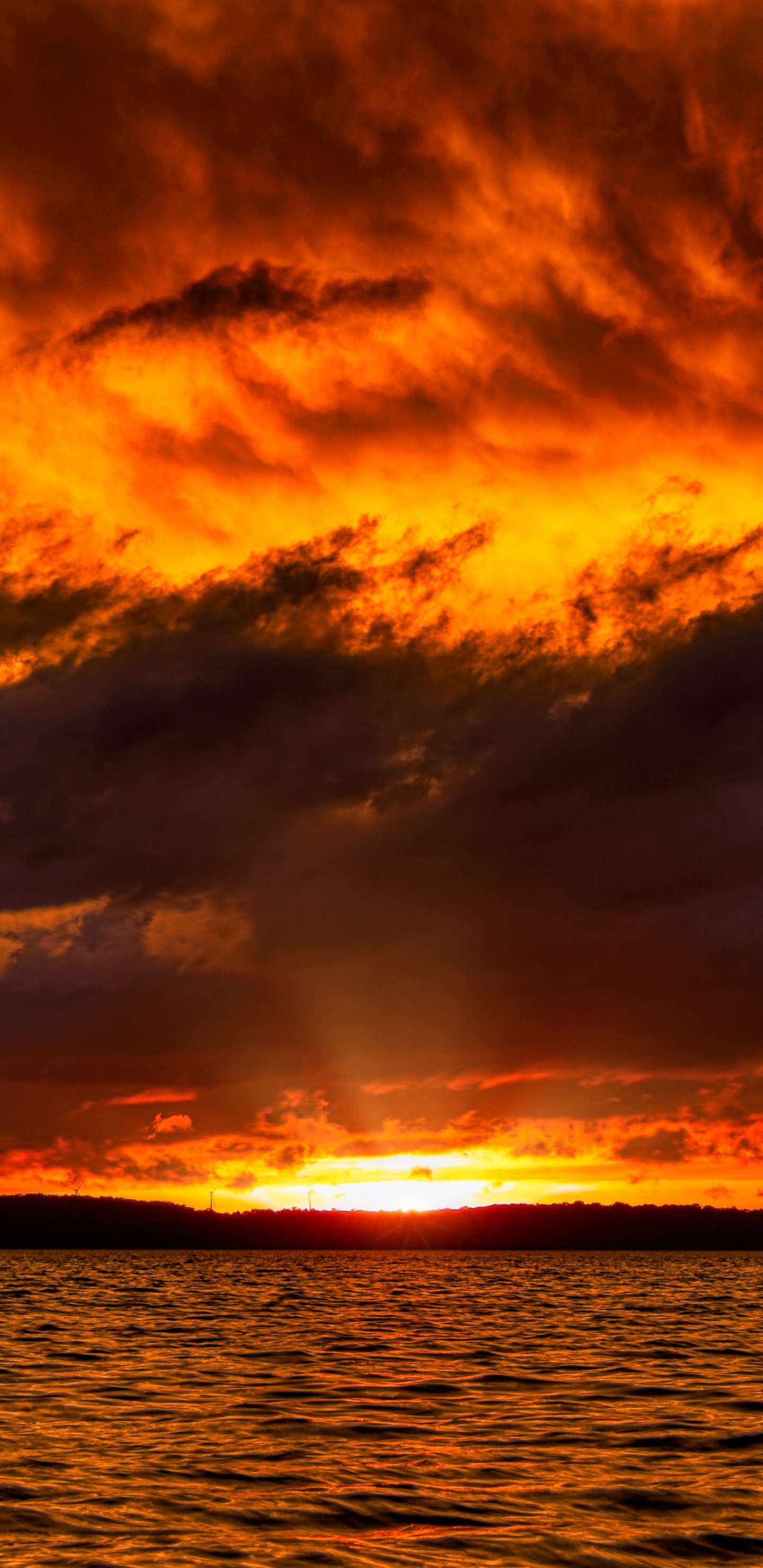 Sonnenuntergang, Horizont, Cloud, Wasser, Atmosphäre. Wallpaper in 1440x2960 Resolution