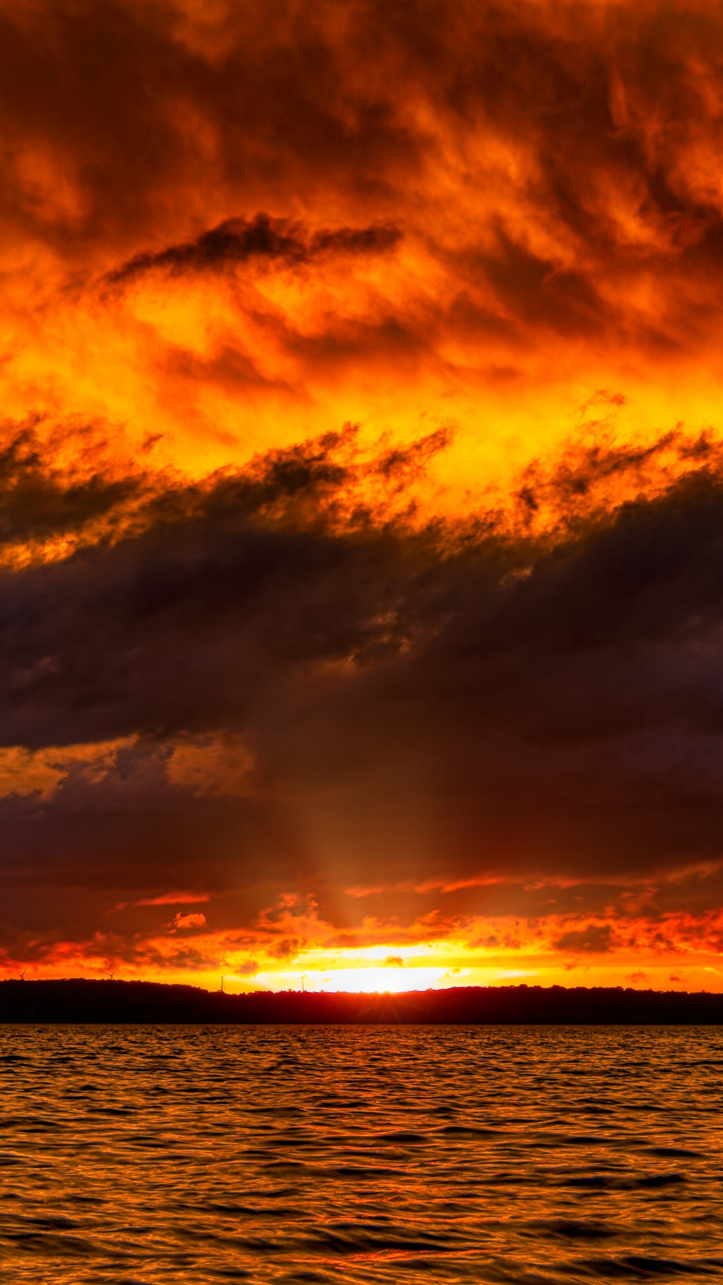 Sunset, Horizon, Cloud, Water, Atmosphere. Wallpaper in 1440x2560 Resolution
