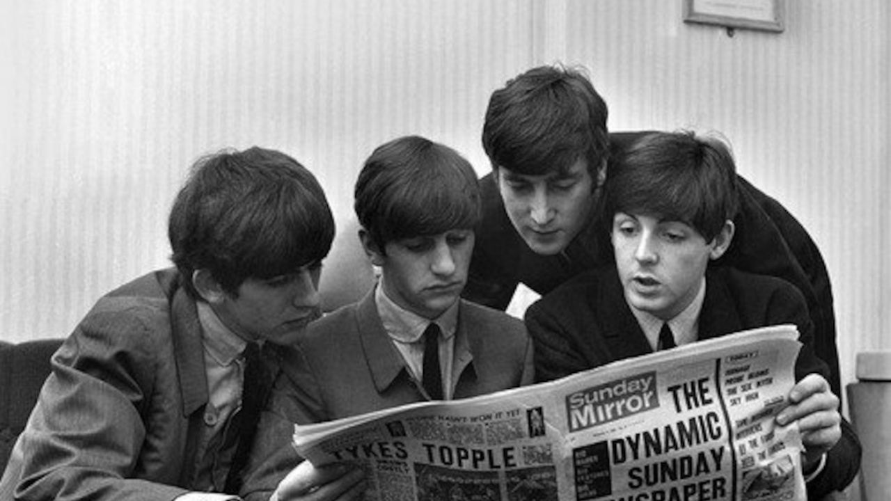 John Lennon, Paul McCartney, Die Beatles, Monochrom, George Harrison. Wallpaper in 1280x720 Resolution