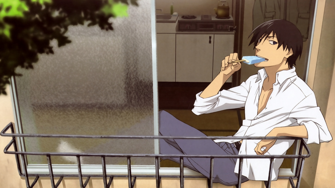 Mujer en Camisa de Manga Larga Blanca Sentada en Una Silla Azul. Wallpaper in 1366x768 Resolution