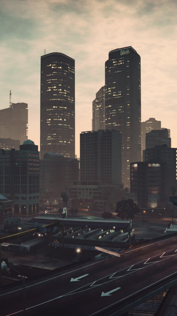 Grand Theft Auto v, Los Santos, Paysage Urbain, Métropole, Zone Urbaine. Wallpaper in 720x1280 Resolution