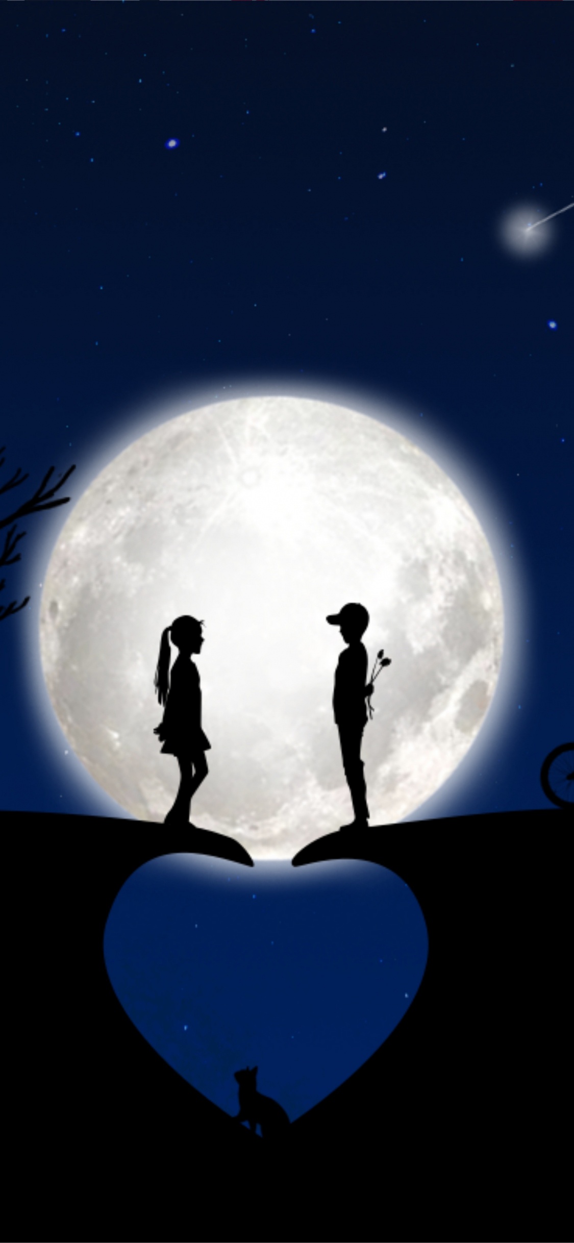 Moon, Light, Moonlight, Atmosphere, Night. Wallpaper in 1125x2436 Resolution