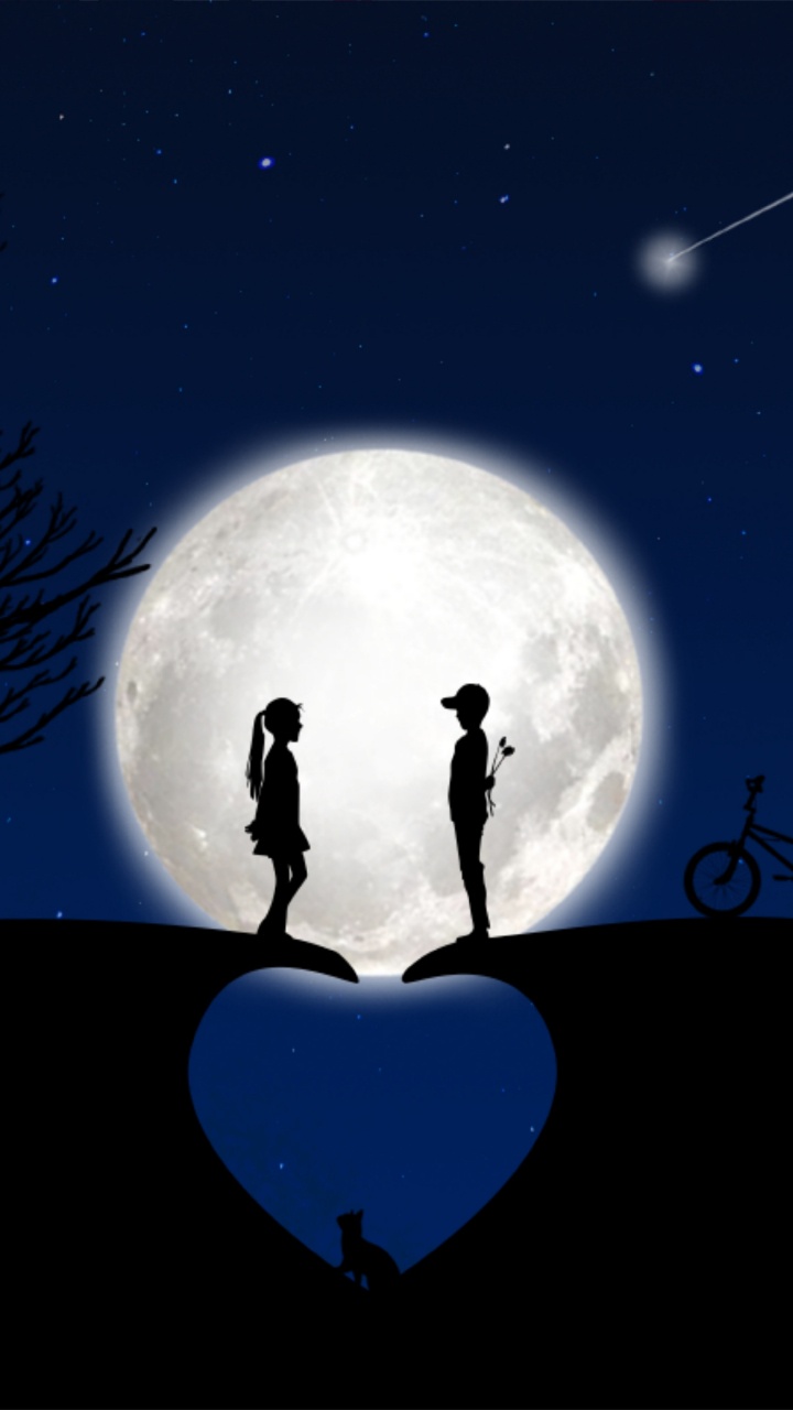 Mond, Licht, Mondlicht, Atmosphäre, Nacht. Wallpaper in 720x1280 Resolution