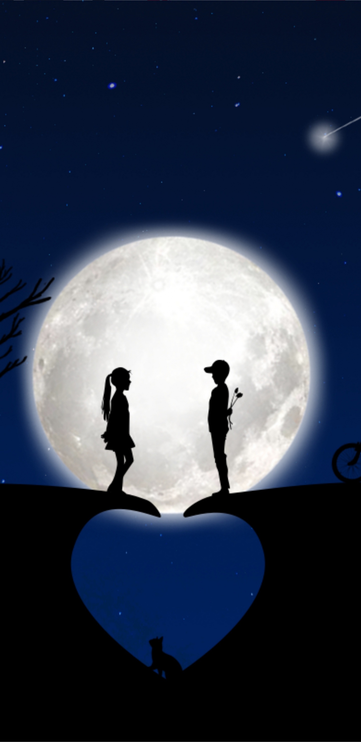 月亮, 光, 月光, 气氛, 爱情 壁纸 1440x2960 允许