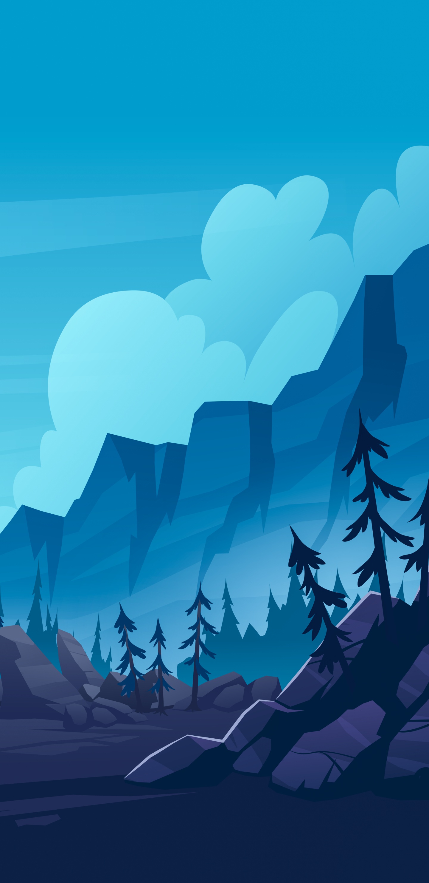 Animación de Montaña, Gráficos Vectoriales, Montaña, Ilustración, Naturaleza. Wallpaper in 1440x2960 Resolution