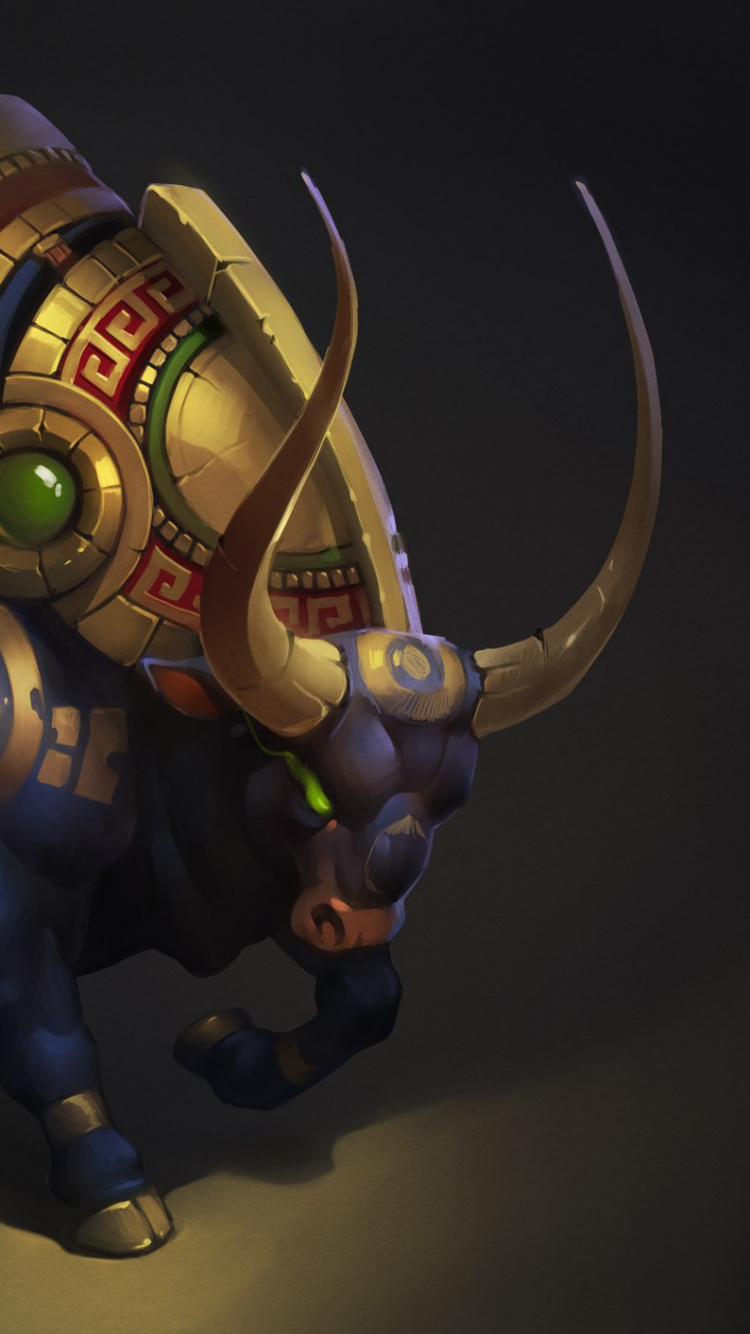 Blau-rot-gelbe Elefantenfigur. Wallpaper in 750x1334 Resolution