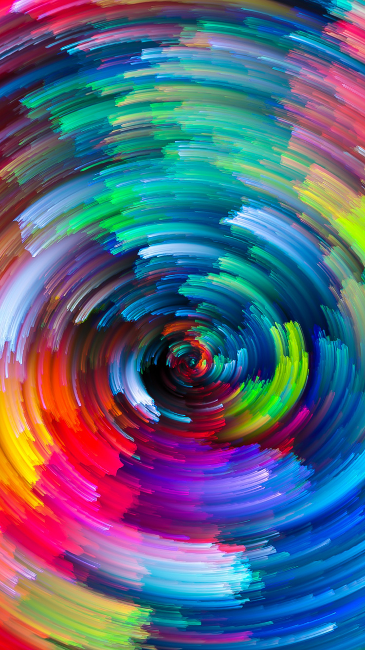 艺术, 色彩, 旋涡, 圆圈, 螺旋 壁纸 750x1334 允许