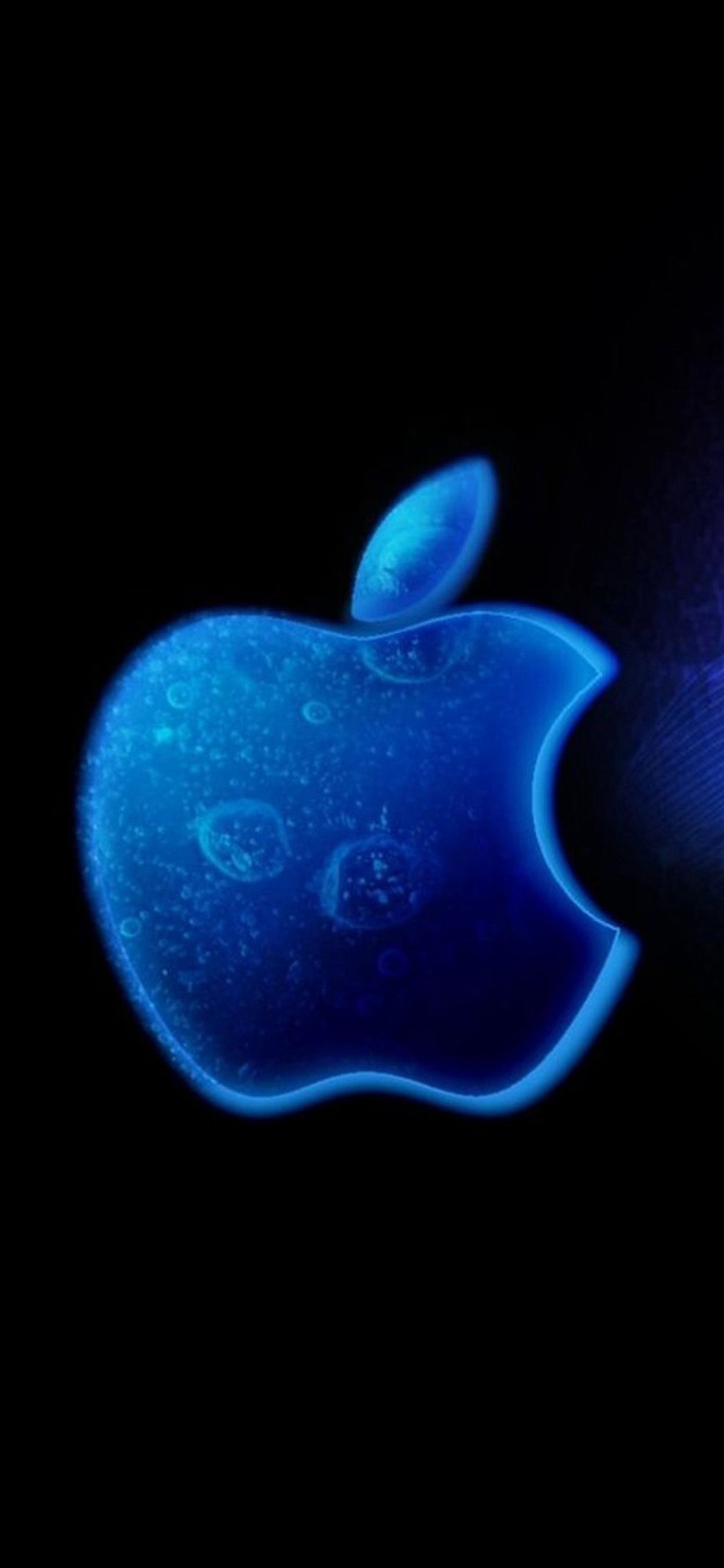 Apple, Blau, Azure, Electric Blue, Firmenzeichen. Wallpaper in 1125x2436 Resolution