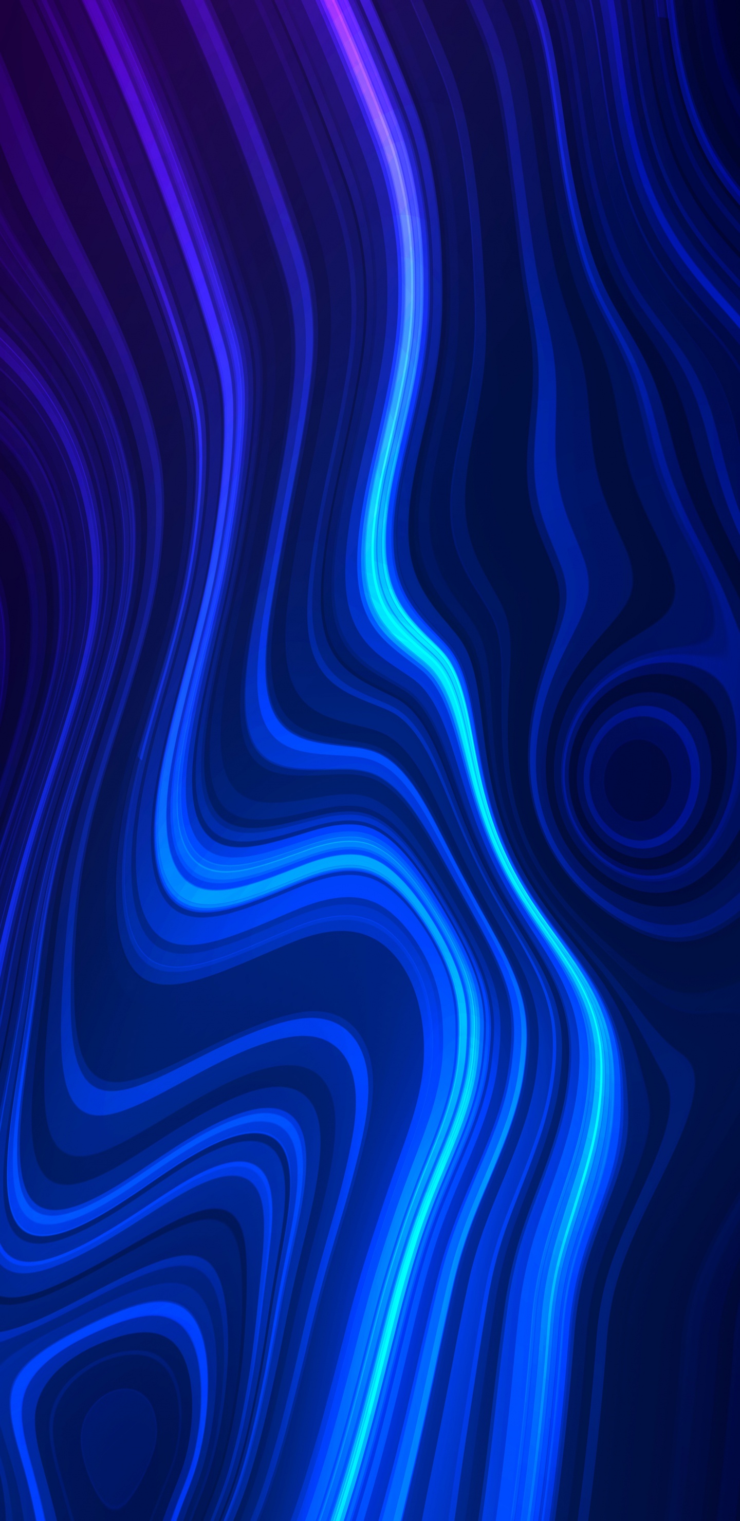 Electric Blue, Fractal Art, Purple, Azure, Violet. Wallpaper in 1440x2960 Resolution