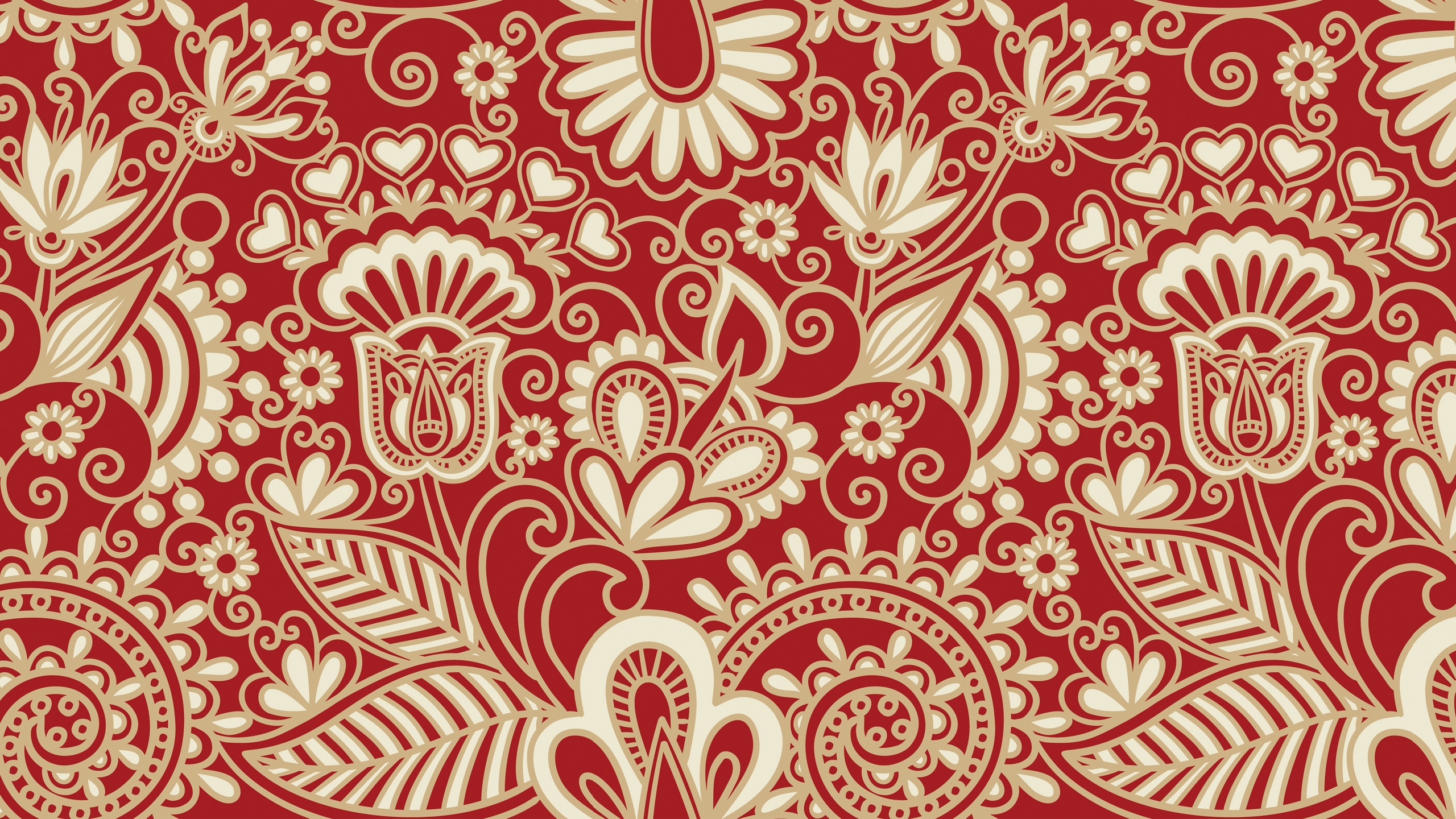 Red and White Floral Textile. Wallpaper in 2560x1440 Resolution
