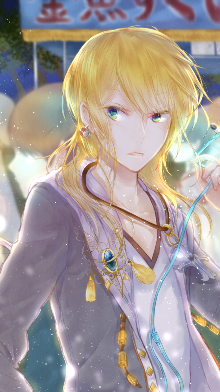 Blonde Haired Girl Anime Character. Wallpaper in 750x1334 Resolution