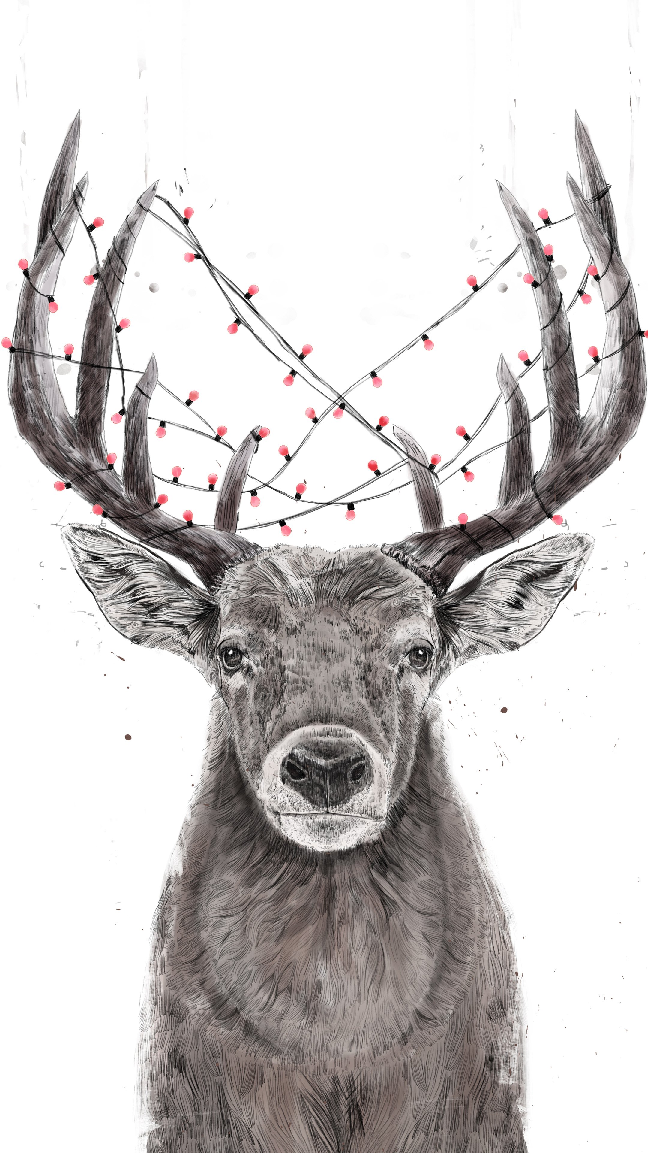 Premium Vector  Christmas wallpaper with golden christmas reindeer frame