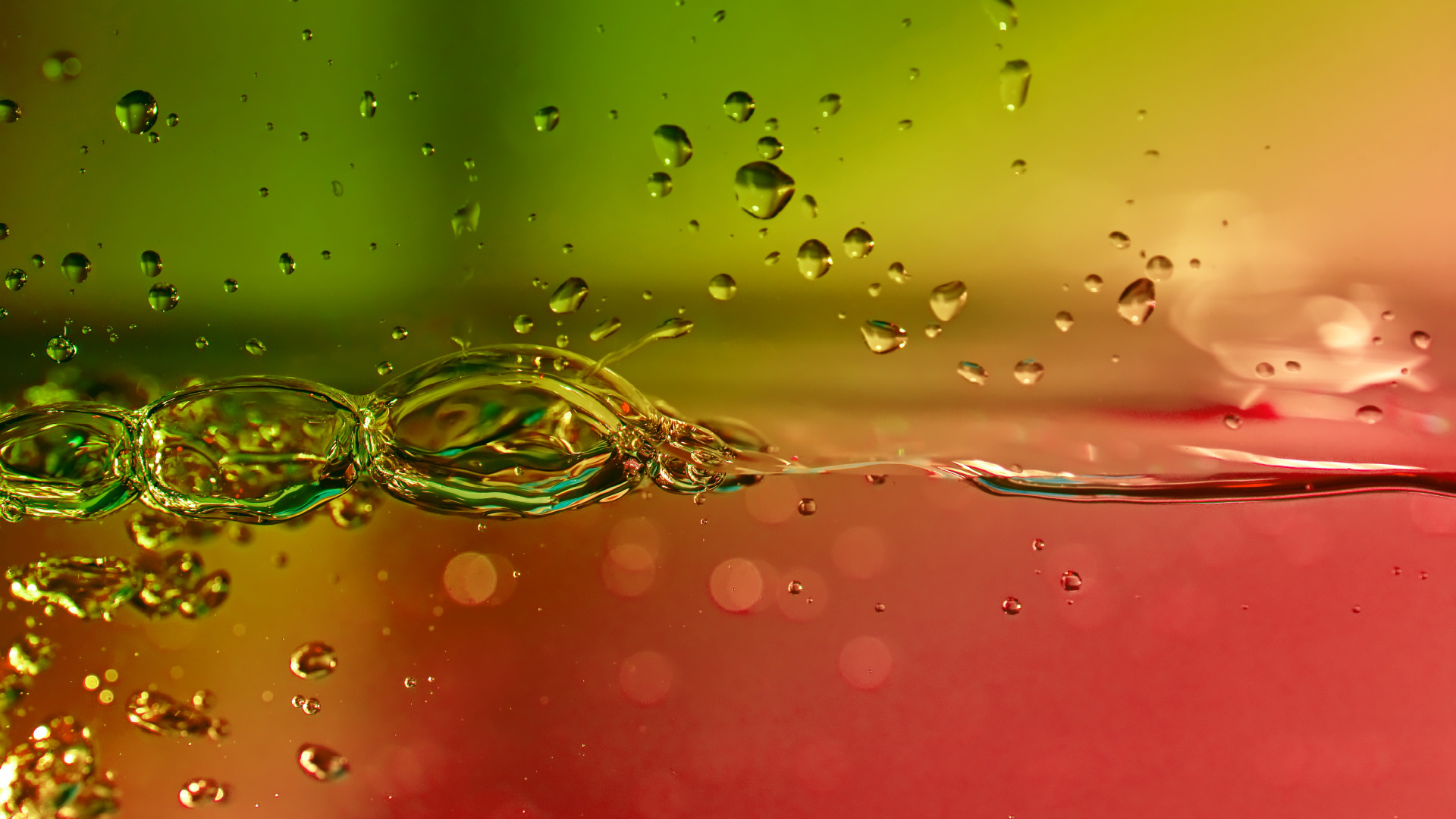 Eau, Green, Liquid, Red, Liquide à Bulles. Wallpaper in 1920x1080 Resolution