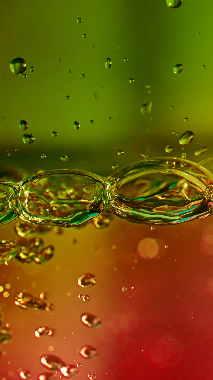 Eau, Green, Liquid, Red, Liquide à Bulles. Wallpaper in 750x1334 Resolution