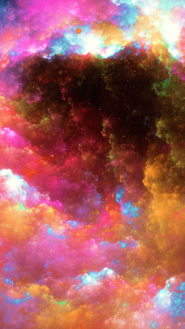 Rote Und Blaue Wolken Malen. Wallpaper in 720x1280 Resolution