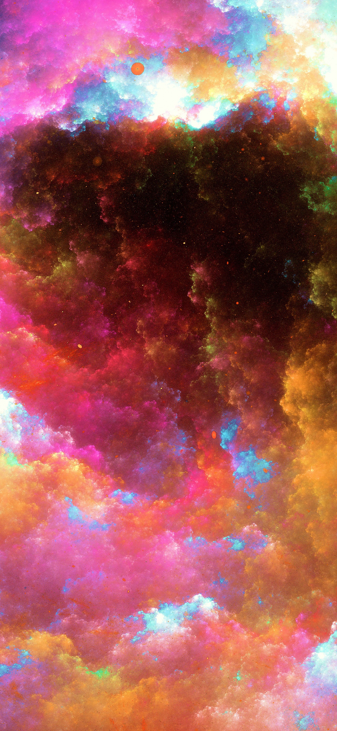 Red and Blue Clouds Painting. Wallpaper in 1125x2436 Resolution