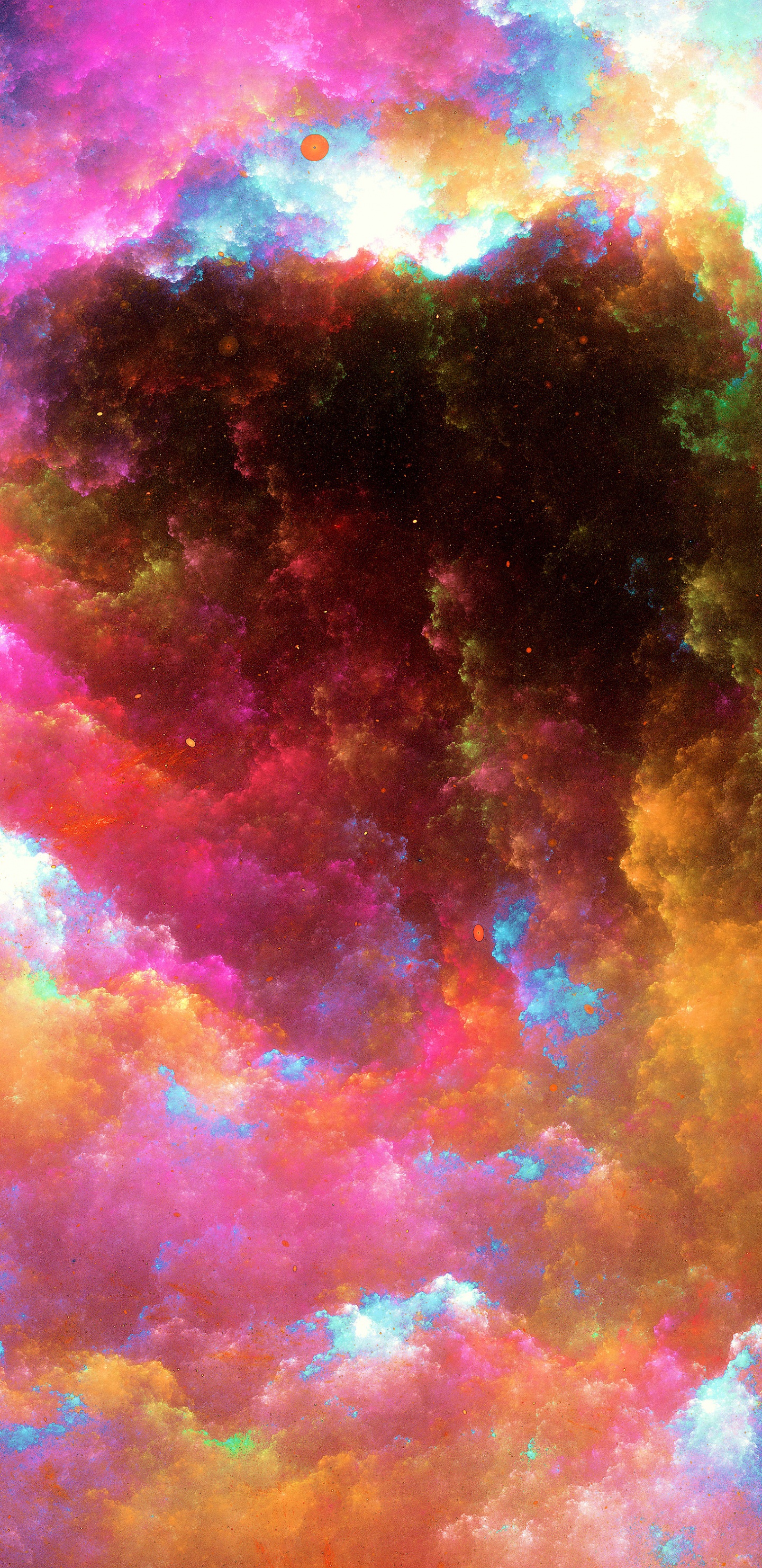 Peinture de Nuages Rouges et Bleus. Wallpaper in 1440x2960 Resolution