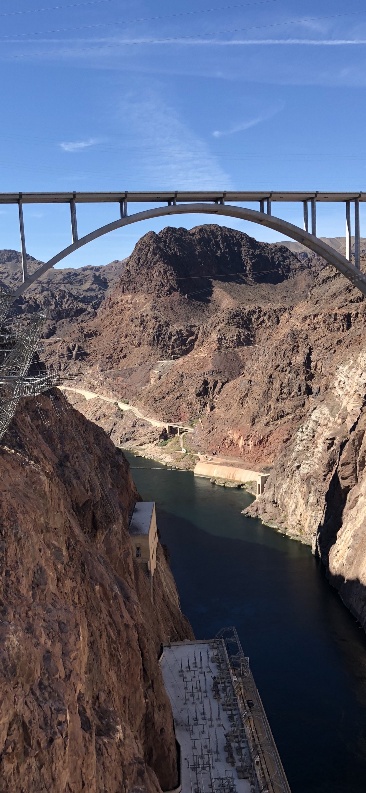 Las Vegas, Usa, Hoover Dam, Colorado River, Bridge. Wallpaper in 1242x2688 Resolution