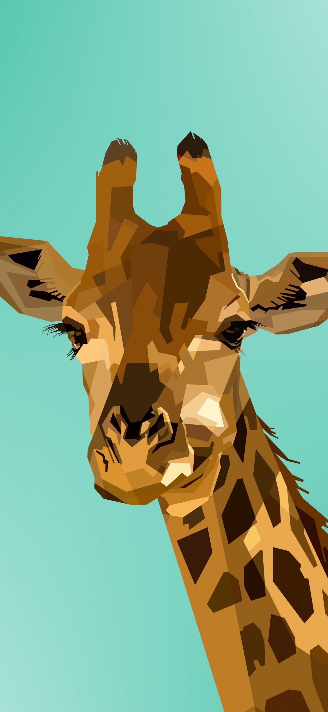 Giraffe Under Blue Sky During Daytime. Wallpaper in 1125x2436 Resolution