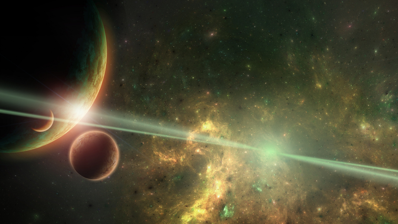 Ilustración de Galaxia Verde y Negro. Wallpaper in 1280x720 Resolution