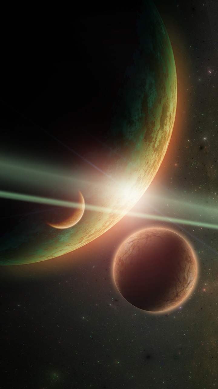 Green and Black Galaxy Illustration. Wallpaper in 720x1280 Resolution