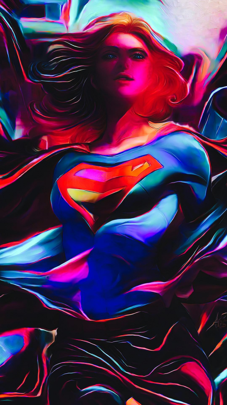 Neon, Melissa Benoist, Harte Hand, Supergirl, Kara Danvers. Wallpaper in 750x1334 Resolution