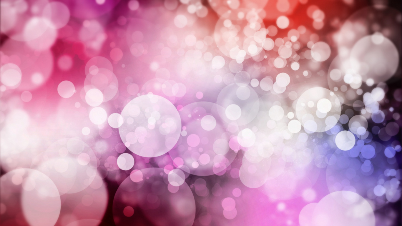 Luces Bokeh Rosa y Blanco. Wallpaper in 1366x768 Resolution