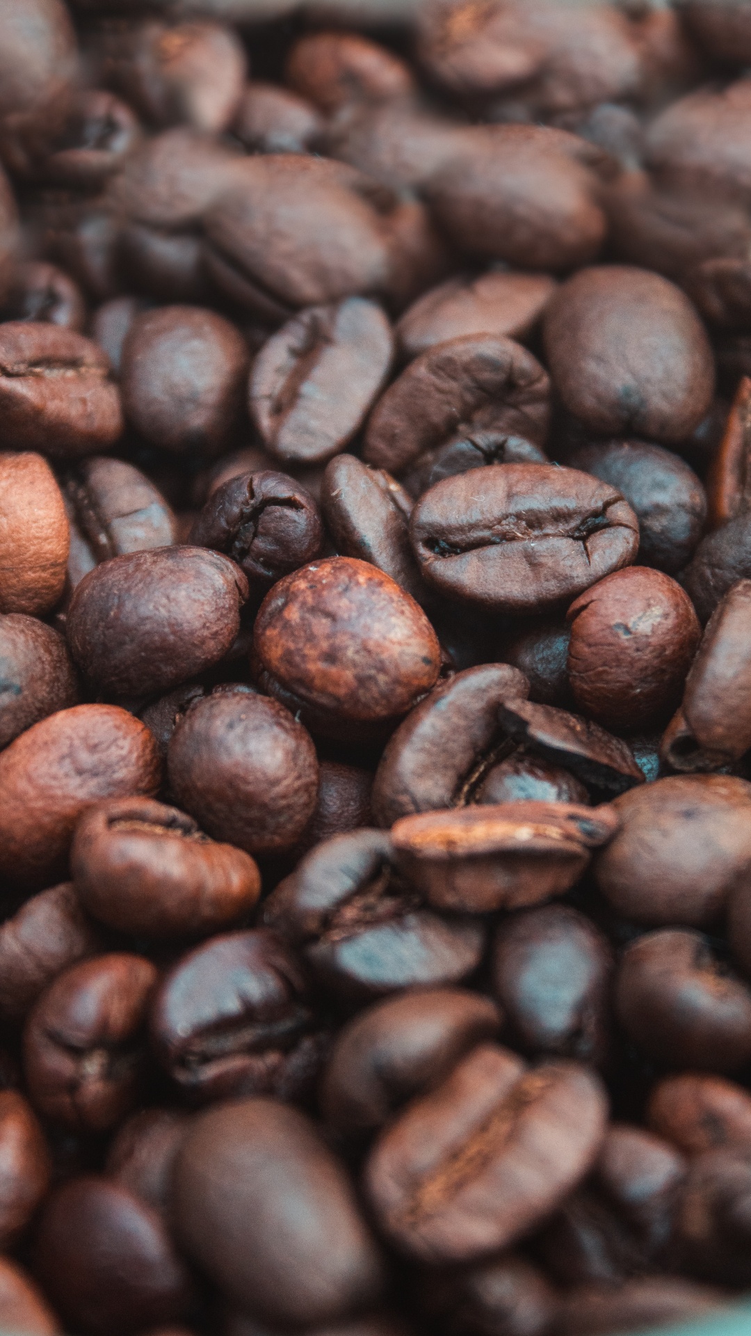Brown Coffee Beans in Close up Photography. Wallpaper in 1080x1920 Resolution