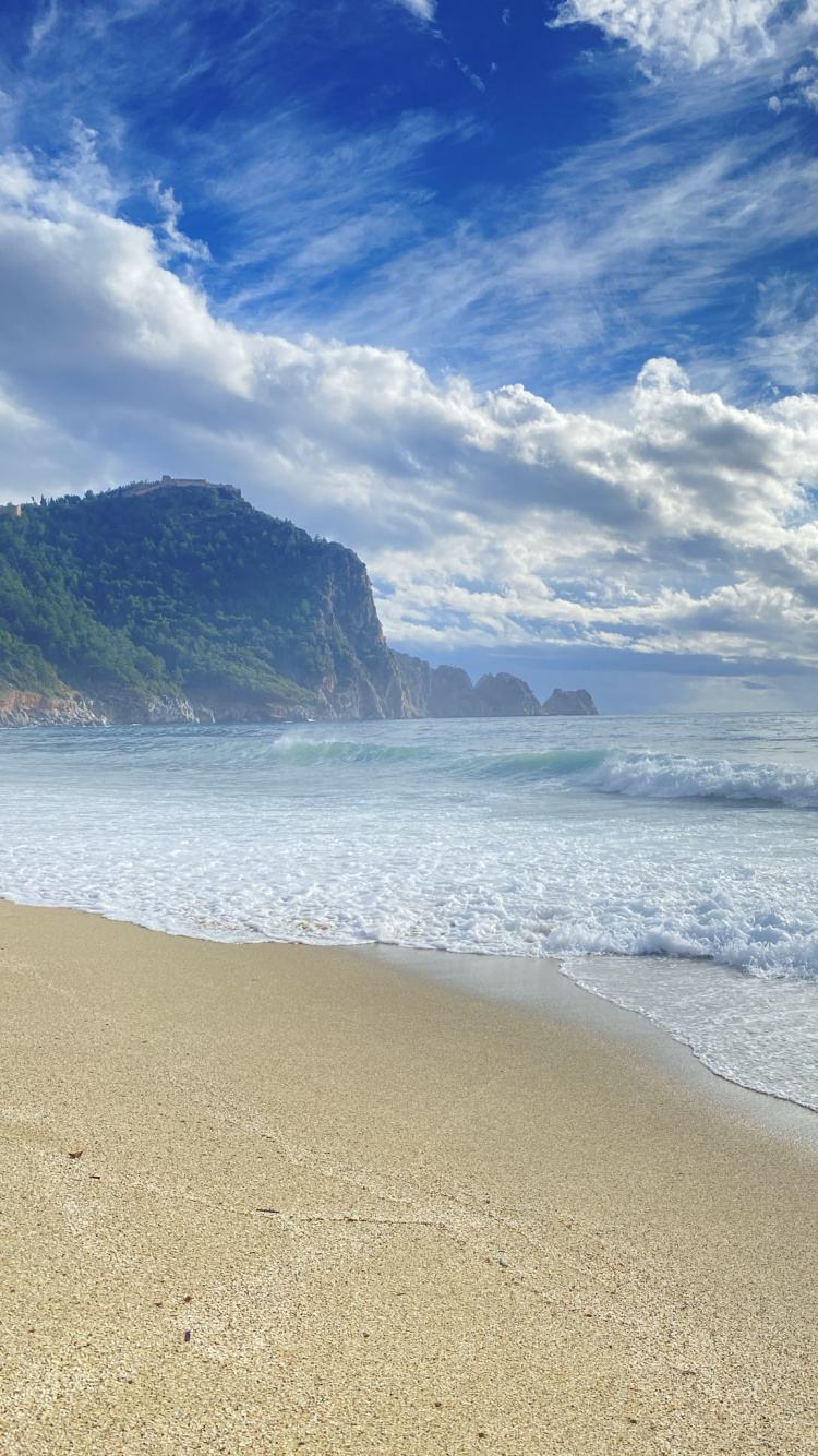 Mer, Eau, Plage, Paysage Naturel, Cumulus. Wallpaper in 750x1334 Resolution