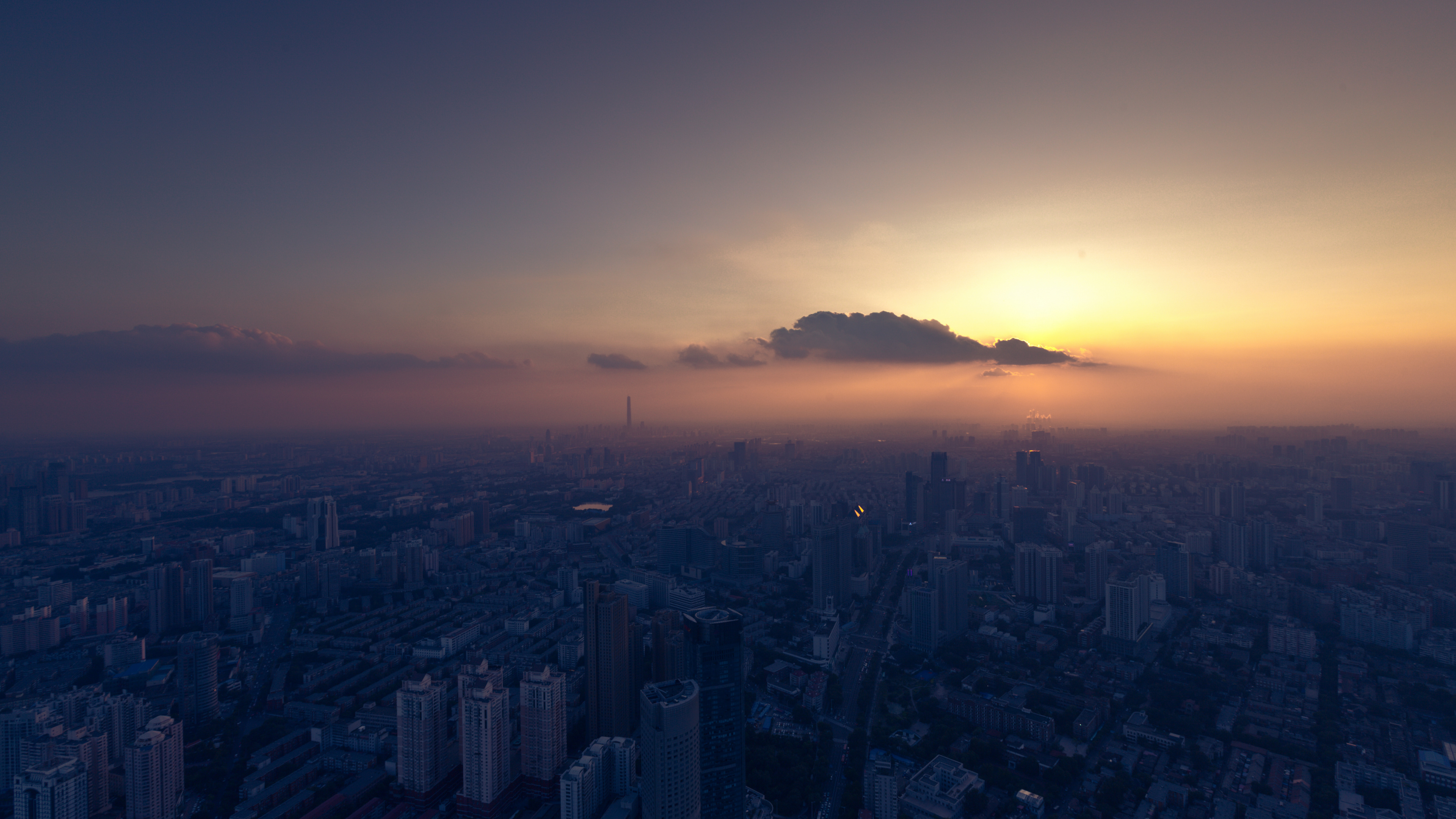 Aerial View of City Buildings During Sunset. Wallpaper in 3840x2160 Resolution