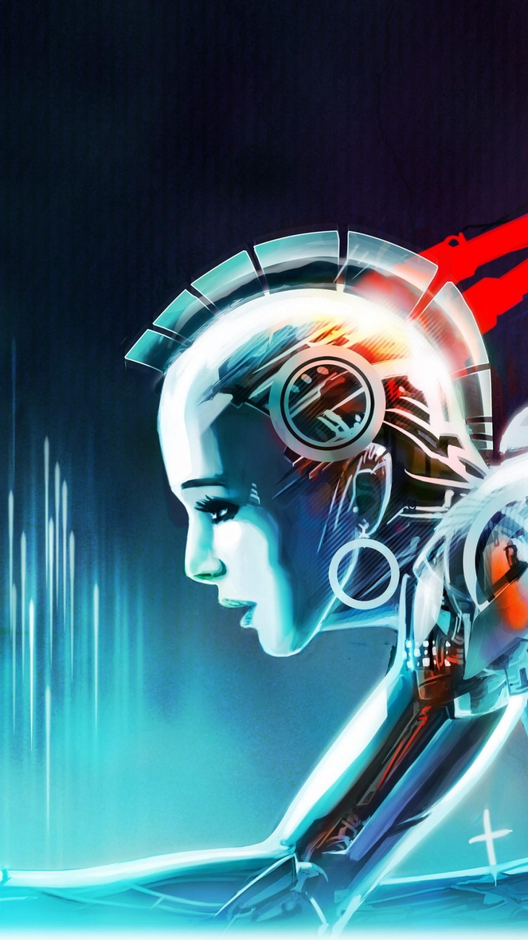 Pintura Abstracta Azul y Blanca. Wallpaper in 1080x1920 Resolution