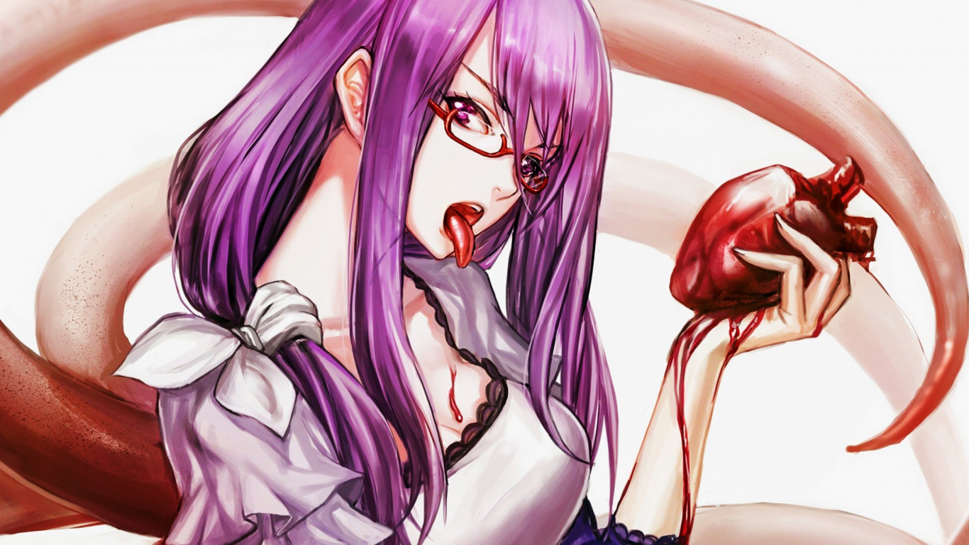 Personaje de Anime Femenino de Pelo Morado. Wallpaper in 1366x768 Resolution