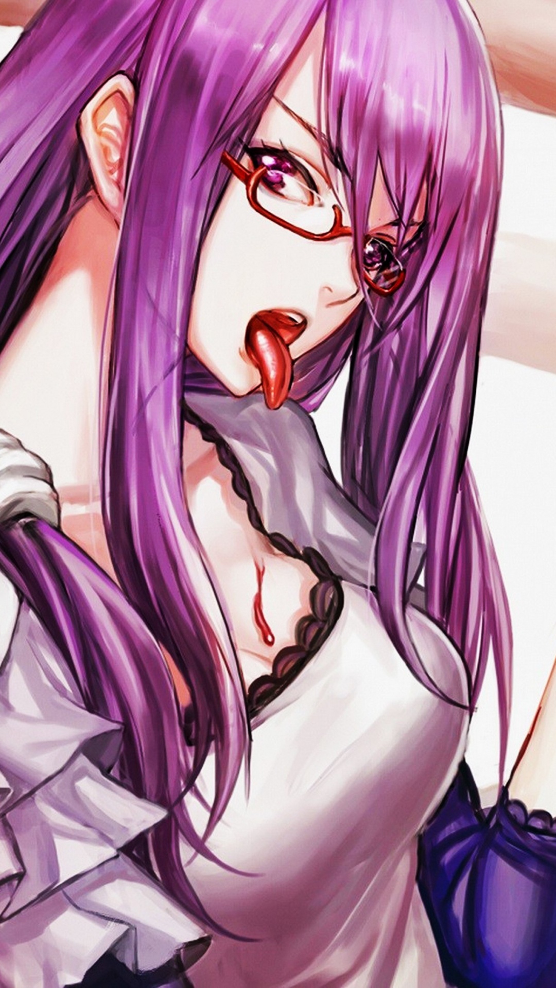 Purple Haired Female Anime Character. Wallpaper in 1080x1920 Resolution