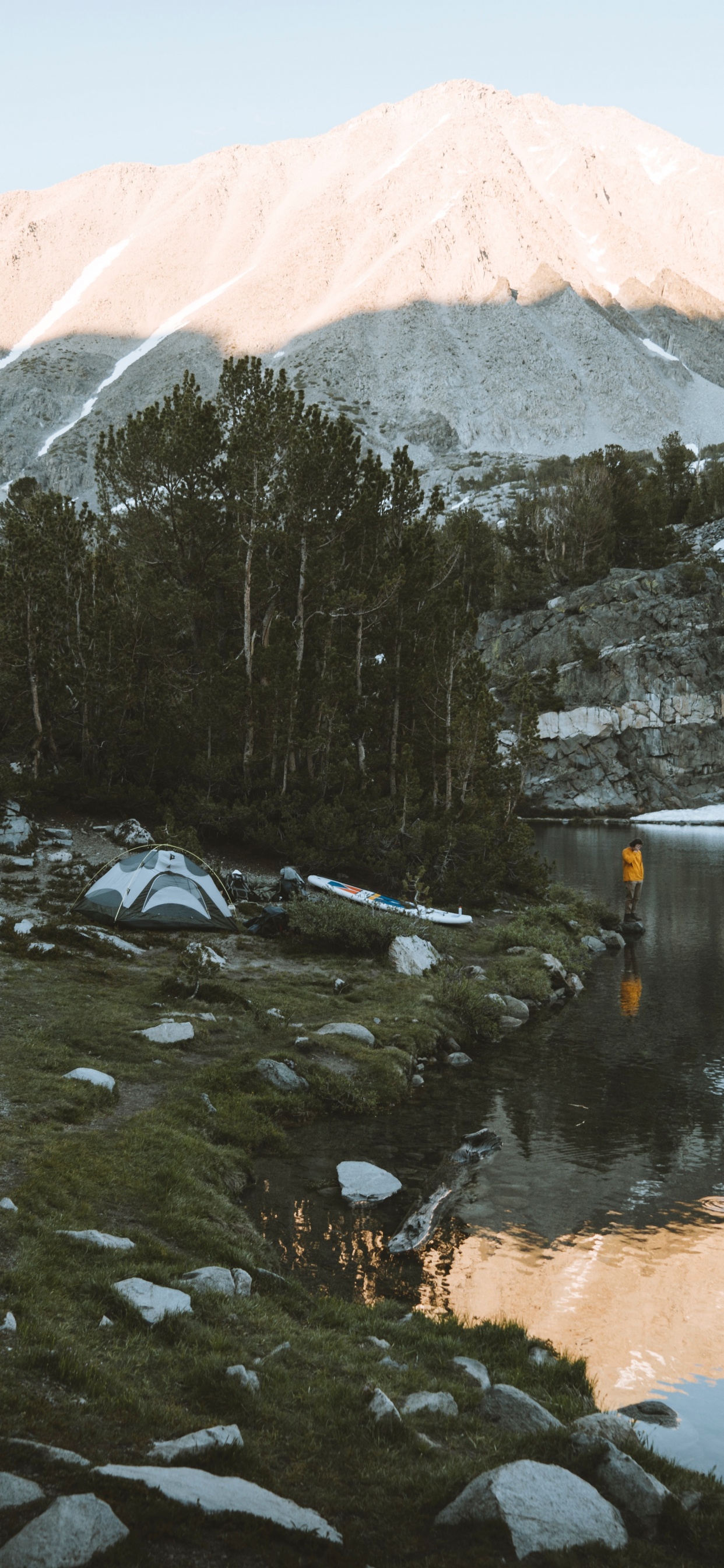 Reflection, Water, Mountain, Wilderness, Lake. Wallpaper in 1242x2688 Resolution