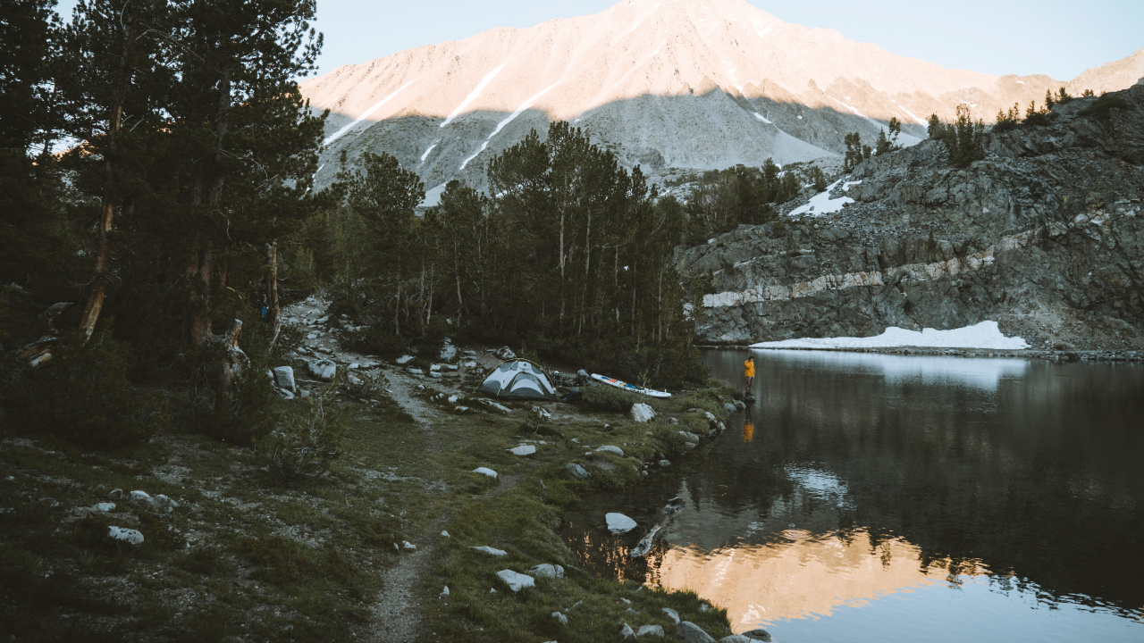 Reflection, Water, Mountain, Wilderness, Lake. Wallpaper in 1280x720 Resolution