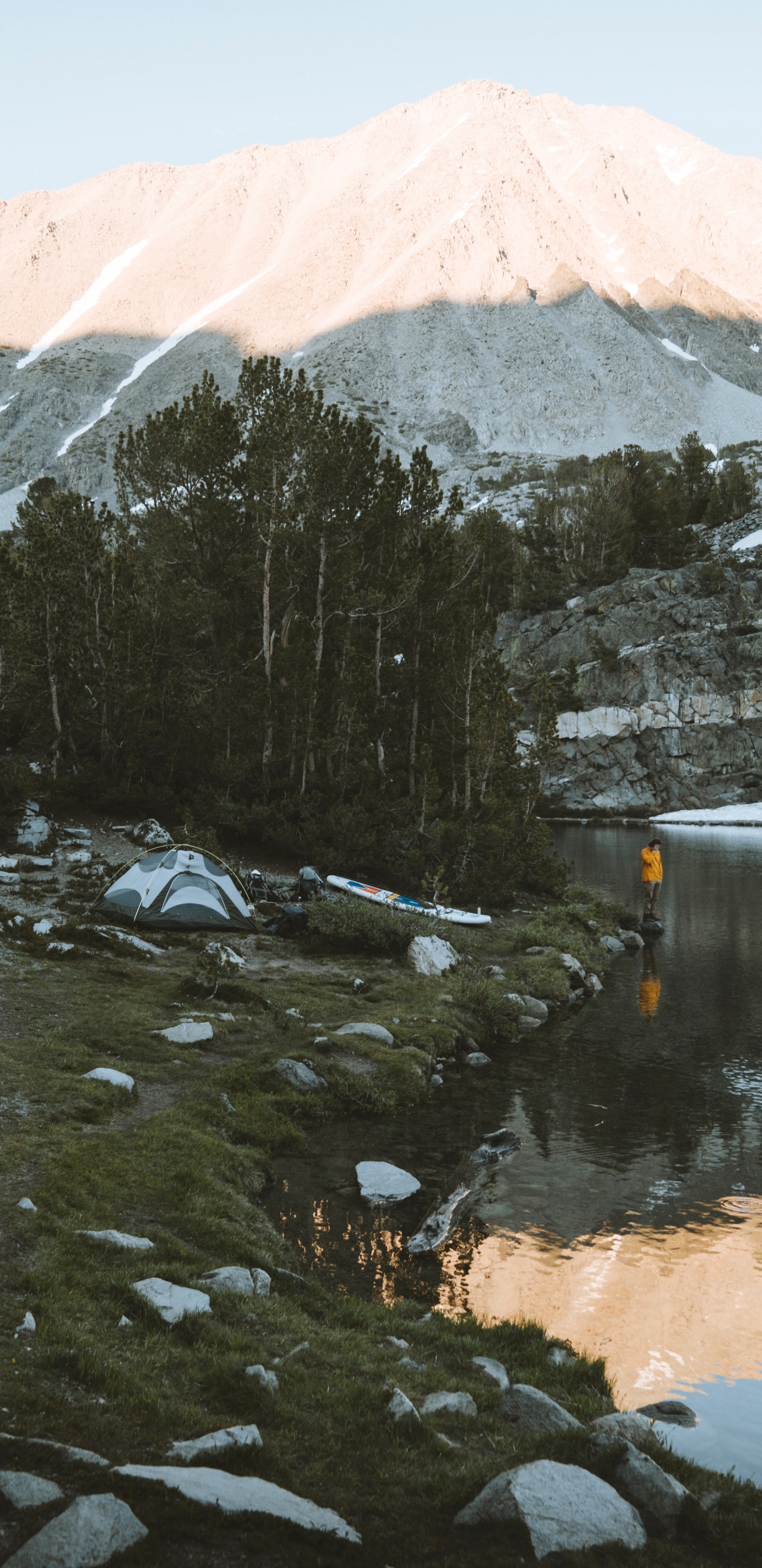 Reflection, Water, Mountain, Wilderness, Lake. Wallpaper in 1440x2960 Resolution